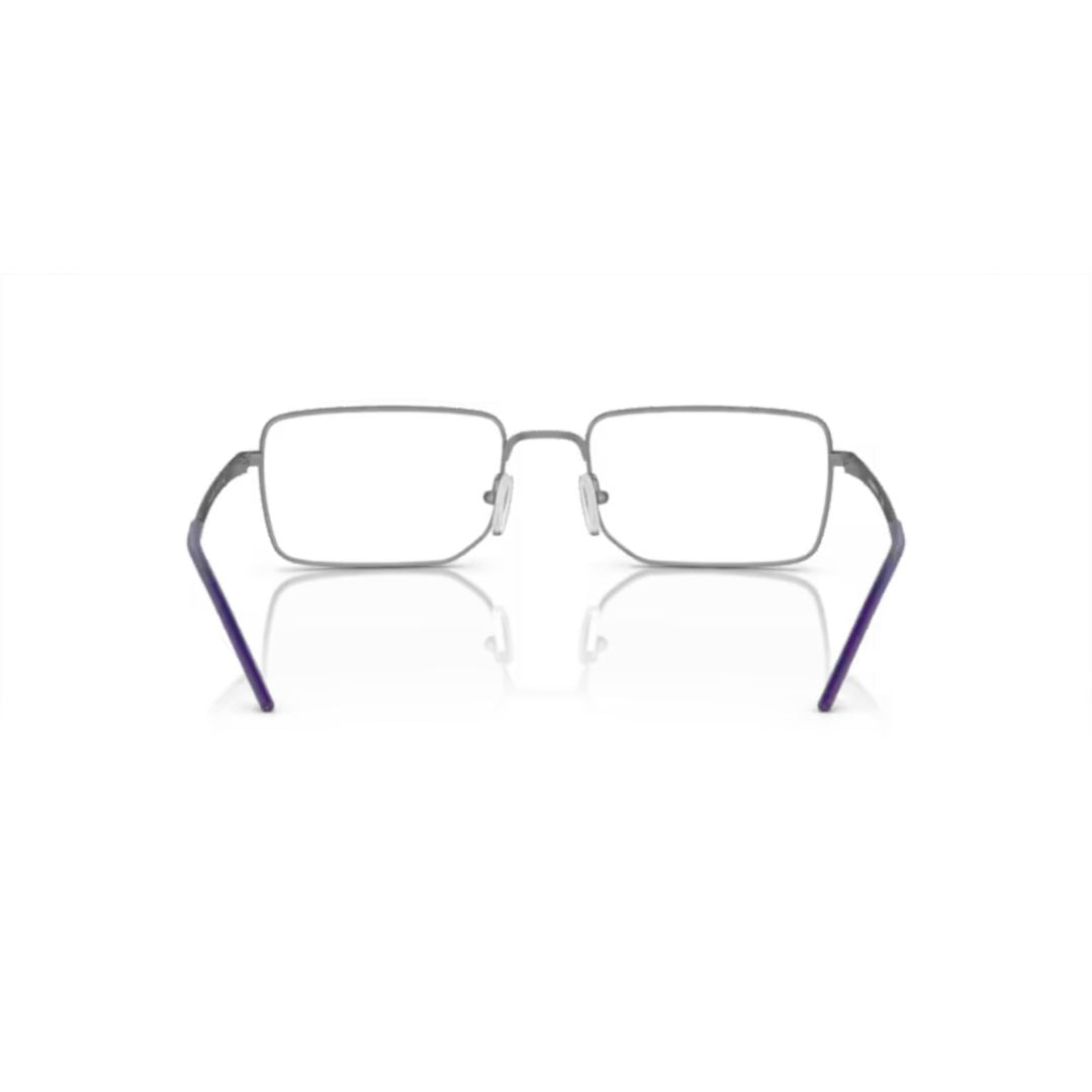 1153 Vista Rectangular Metal Frame Eyeglasses with Purple Tips