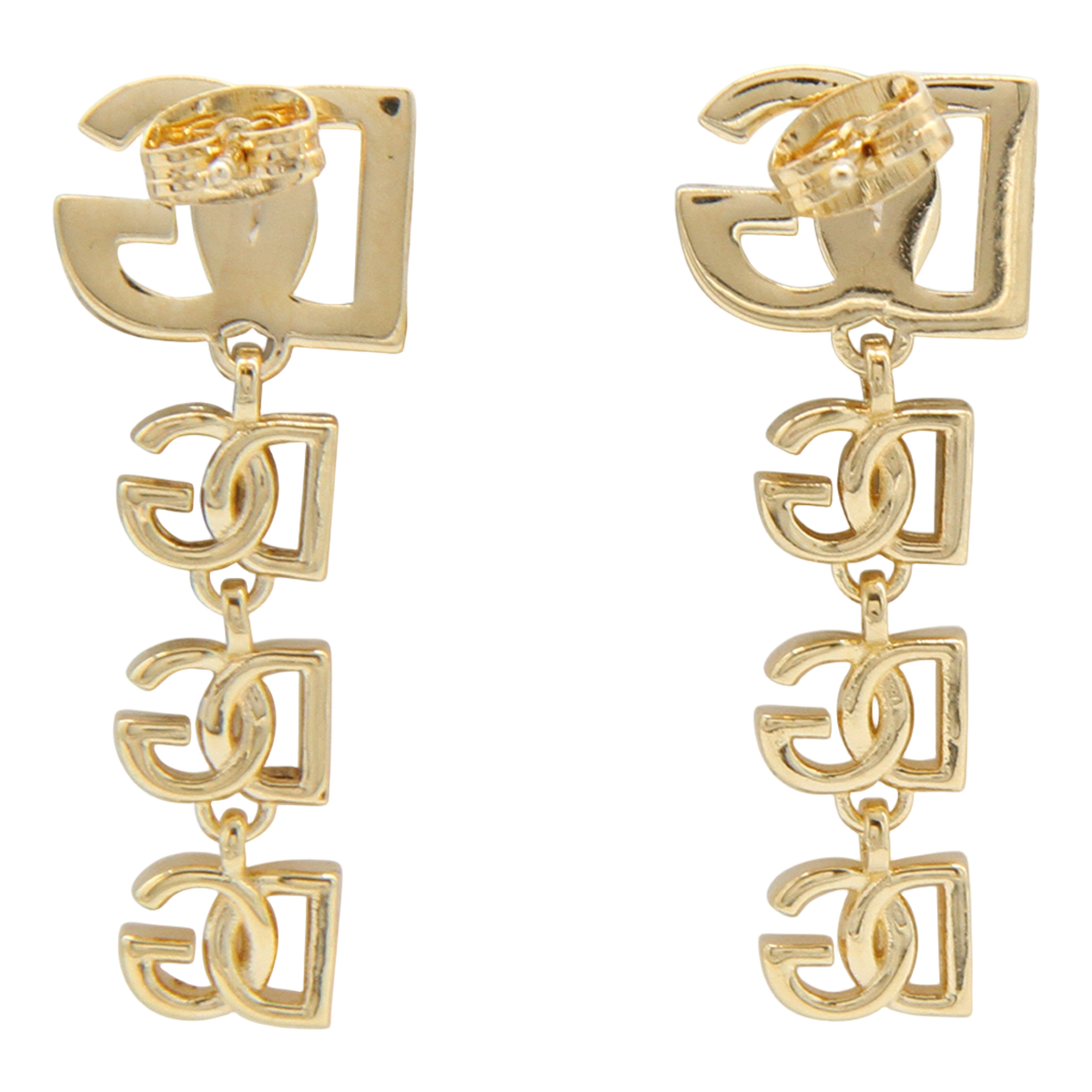 Cascading Double-Letter Motif Earrings