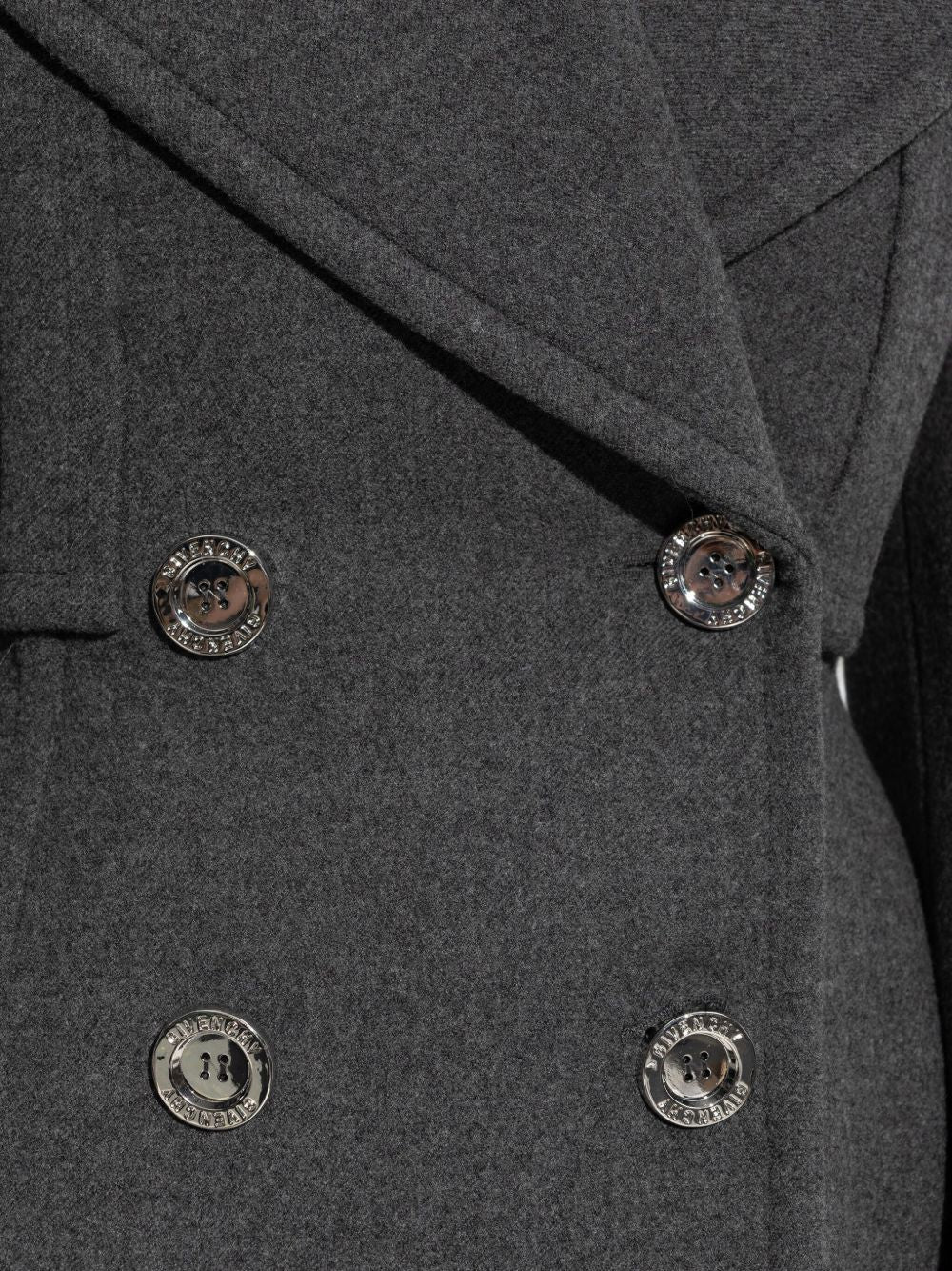 Short Grey Coat with Exaggerated Puffed Sleeves