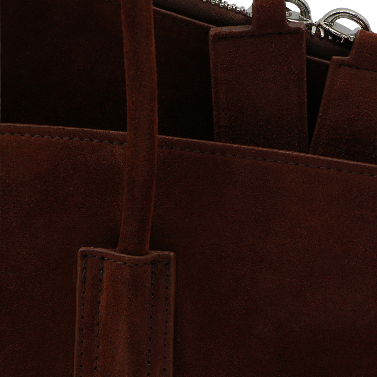 Soft-Structured Brown Suede Tote Bag