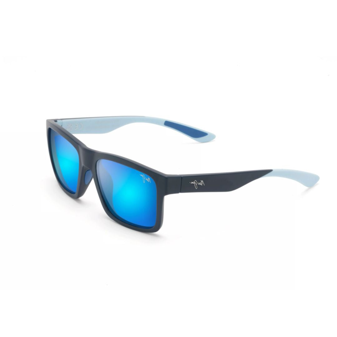 The Flats Rectangular Frame Sunglasses with Mirrored Lenses