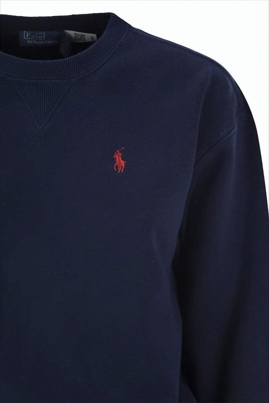 Crewneck Fleece Sweatshirt with Embroidered Pony Logo