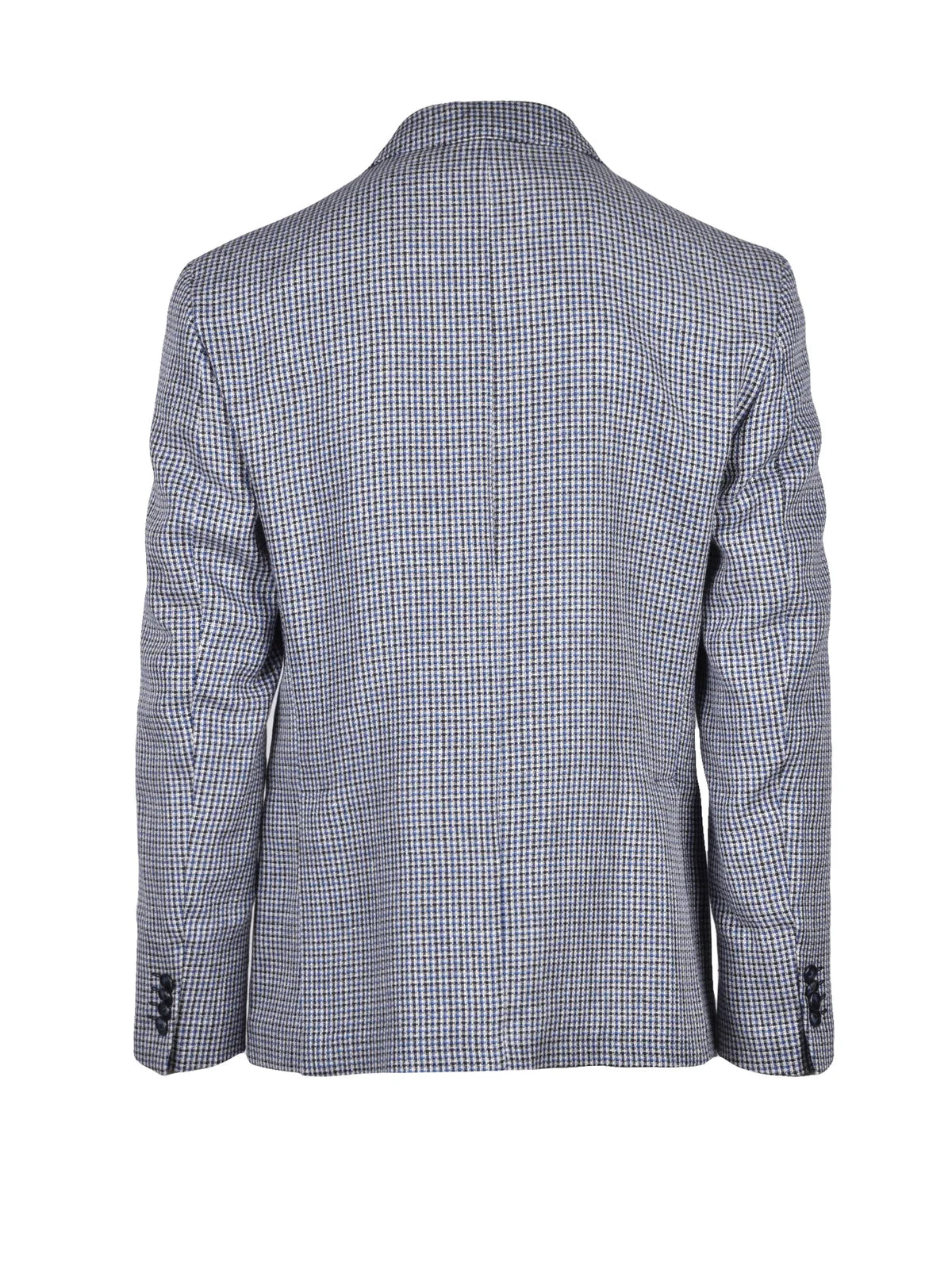 White Blue Linen Cotton Rounded Jacket