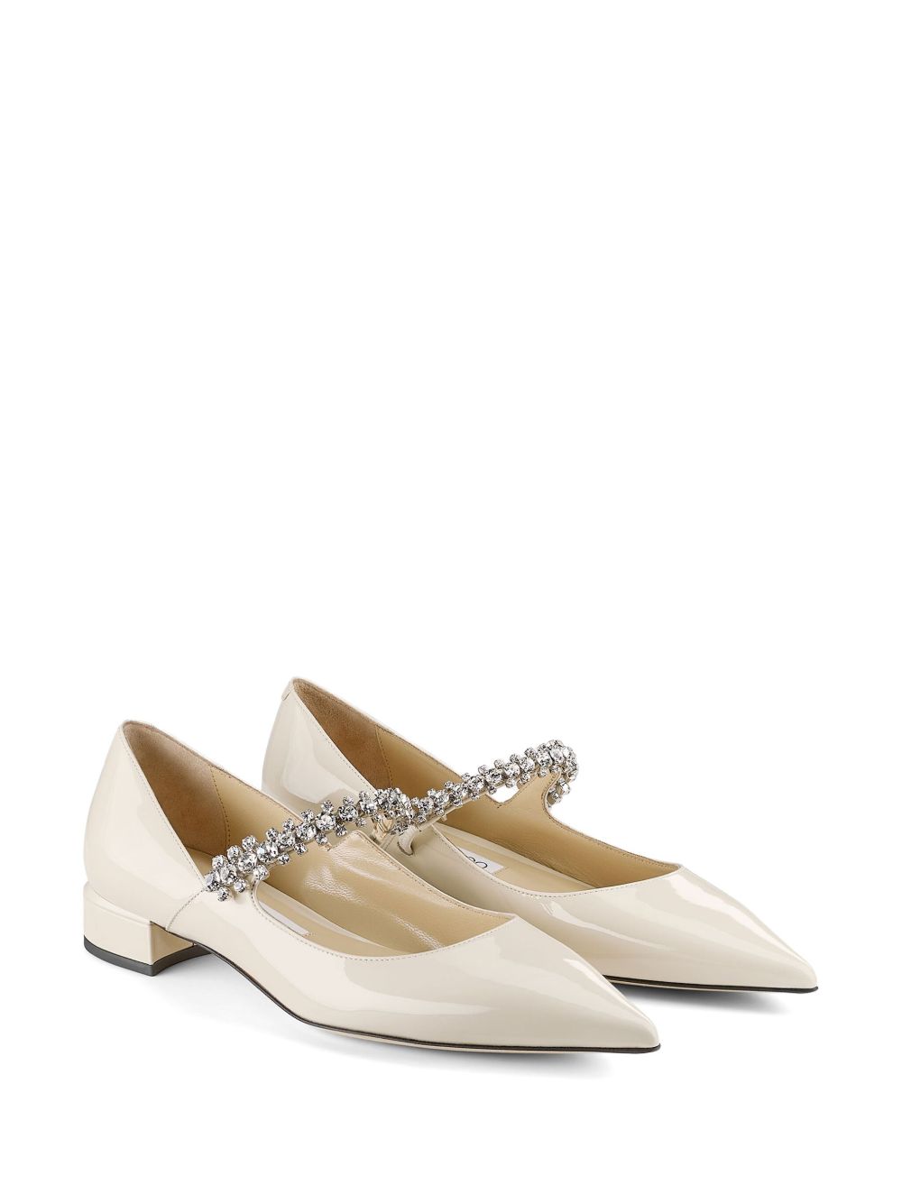 Pointed Toe Flats With Crystal Embellishments