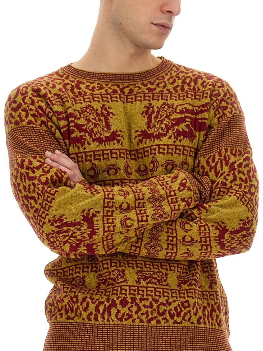 Slim Fit Shirt With Intricate Lion Motifs