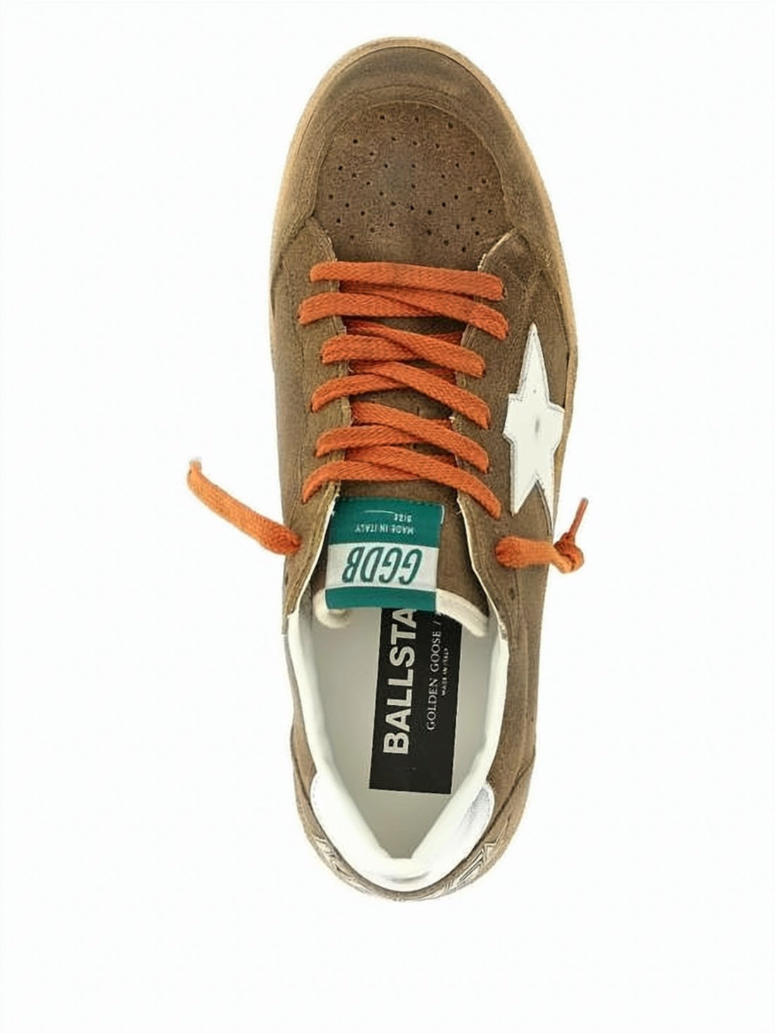 Distressed Brown Suede Sneakers with Bold Accents