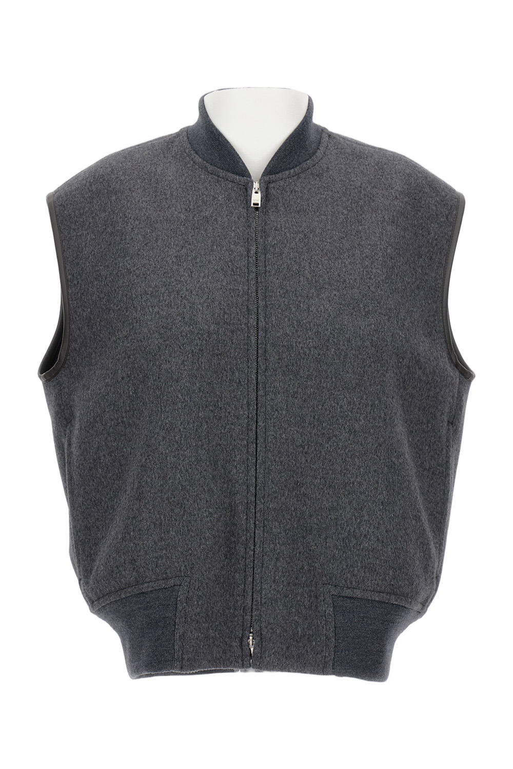 Wool Vest with Bomber Collar