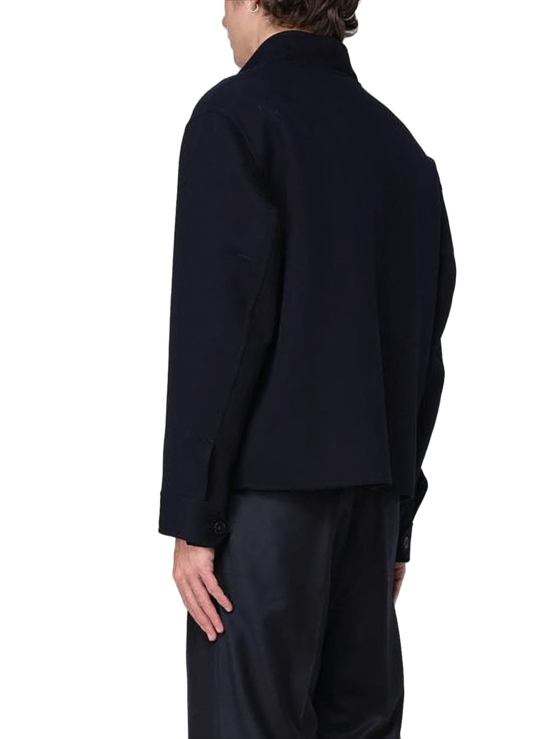 High Collar Black Wool Jacket