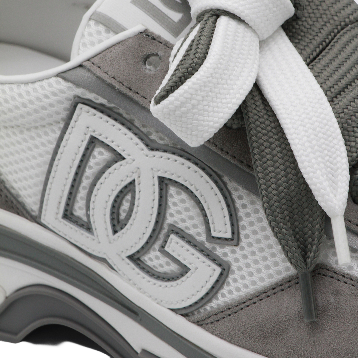Layered White Sneakers with Sculpted Sole