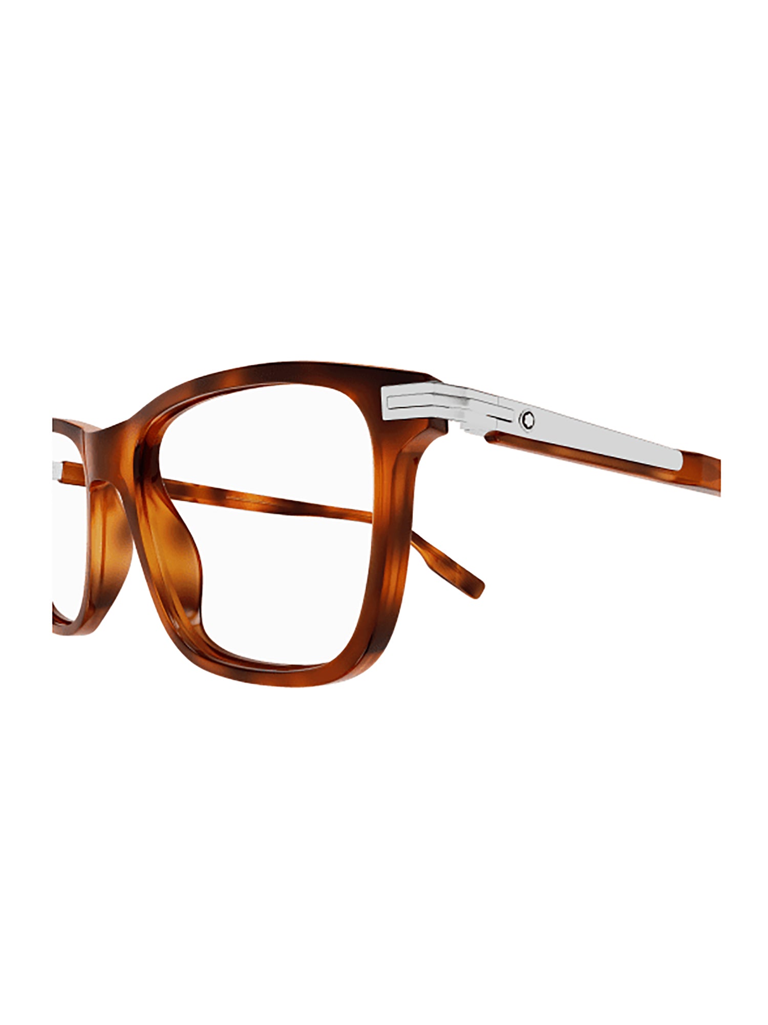 Rectangular Brown Acetate Optical Frames with Metallic Accents