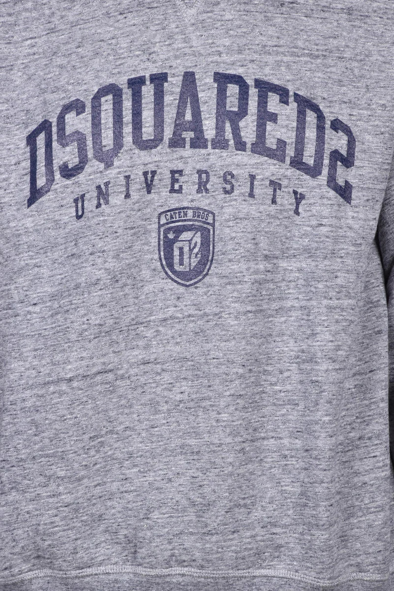 Heathered Grey Hoodie with Classic Design