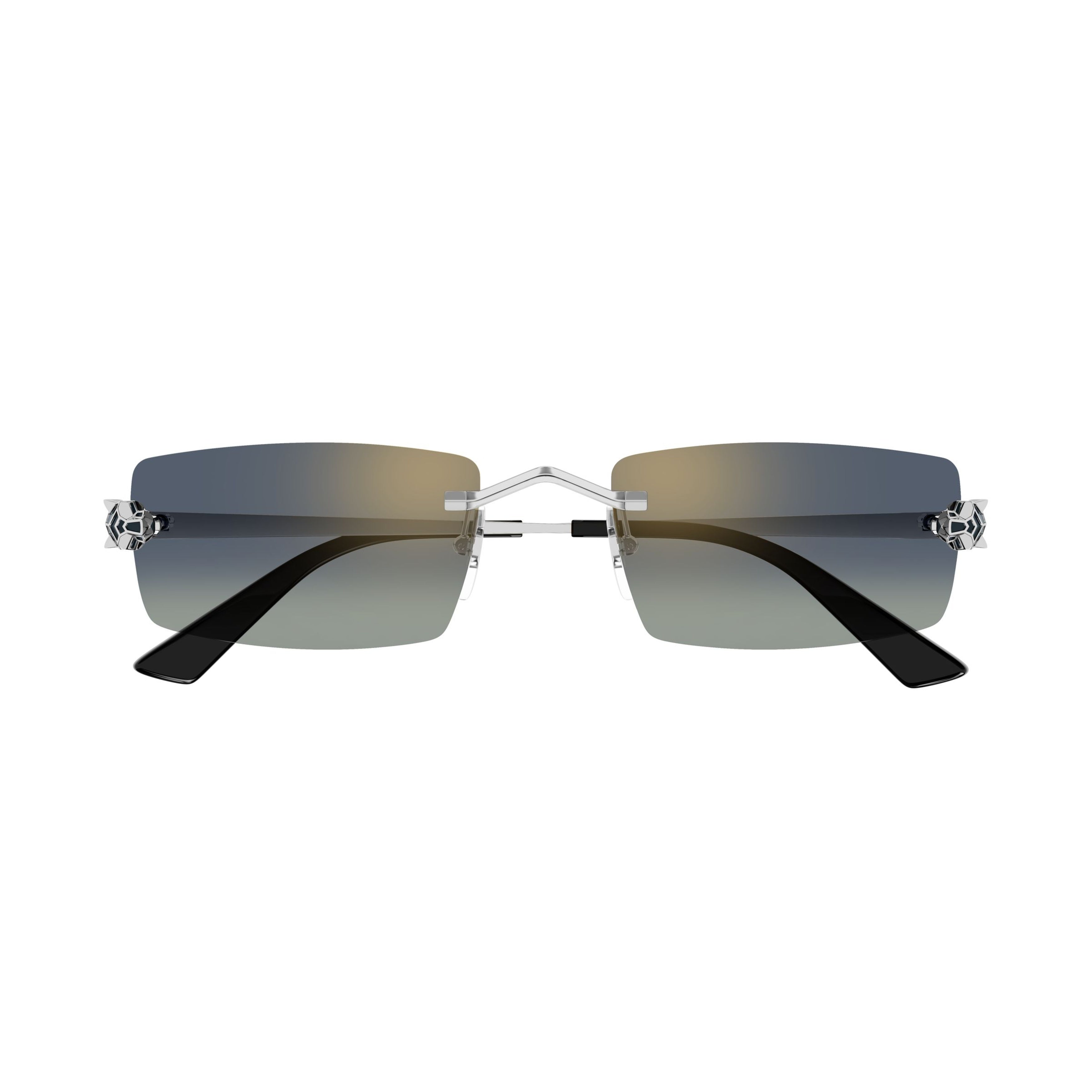 Rimless Rectangular Sunglasses With Gradient Lenses