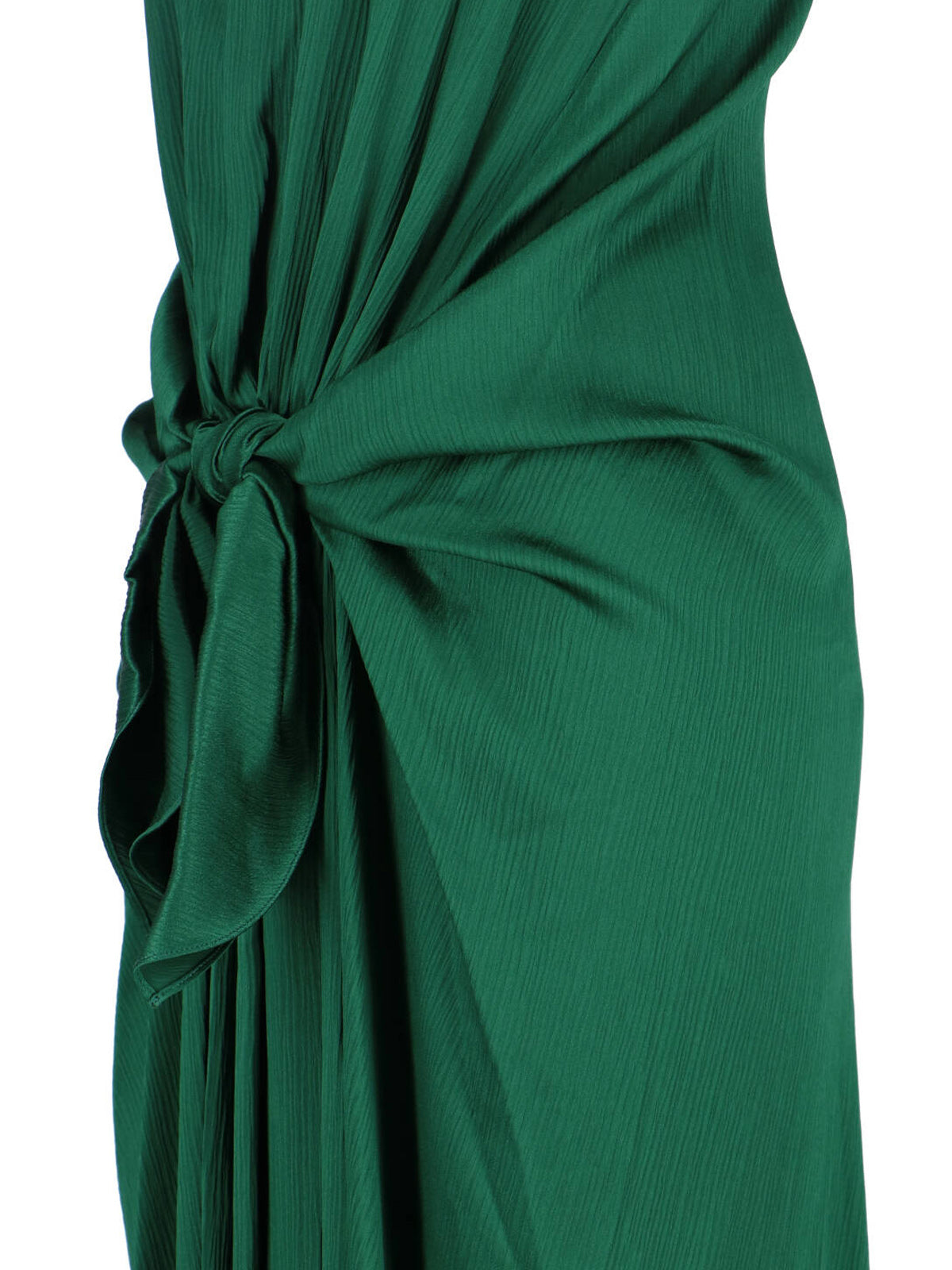 Deep Green Silk Adjustable Knot Dress