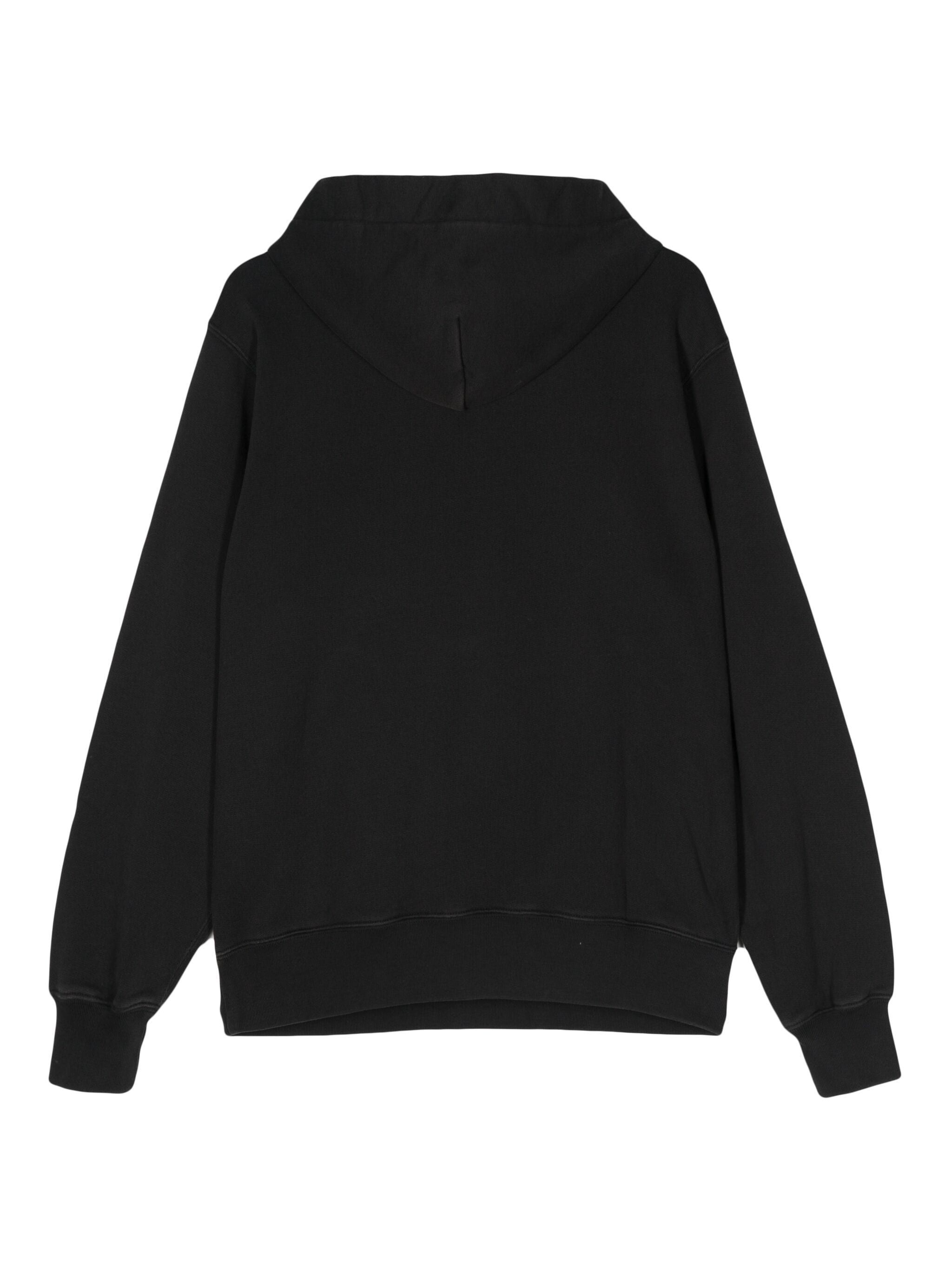 Black Ballchain Detail Cotton Hoodie