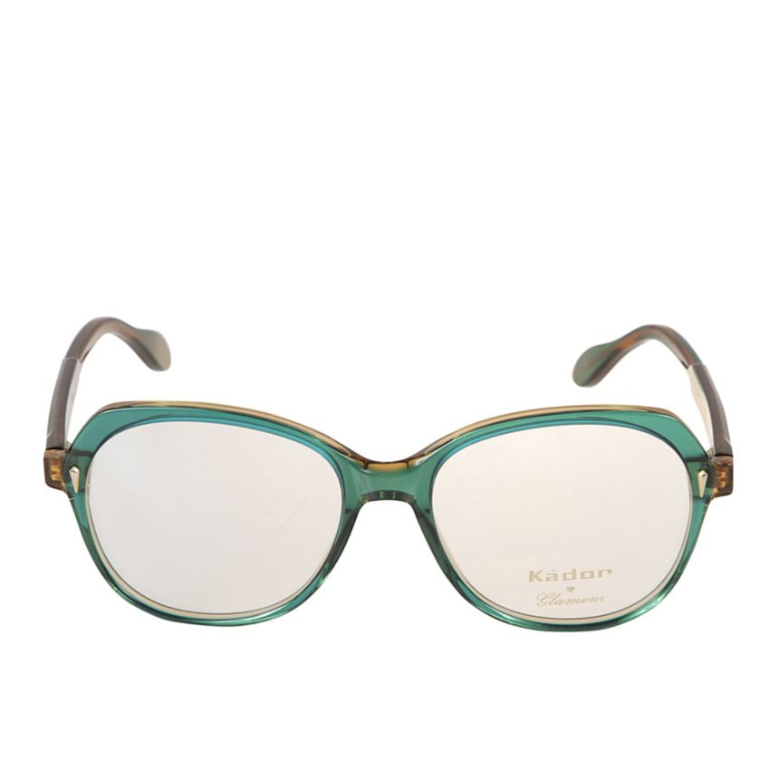 Aida Glamour Translucent Teal and Amber Rounded Frame Eyeglasses