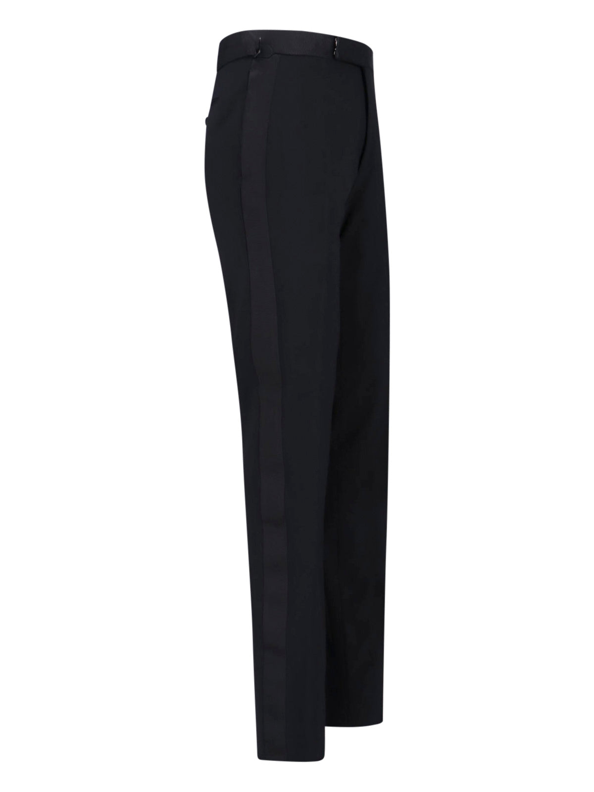 Tailored Black Trousers with Flat Waistband