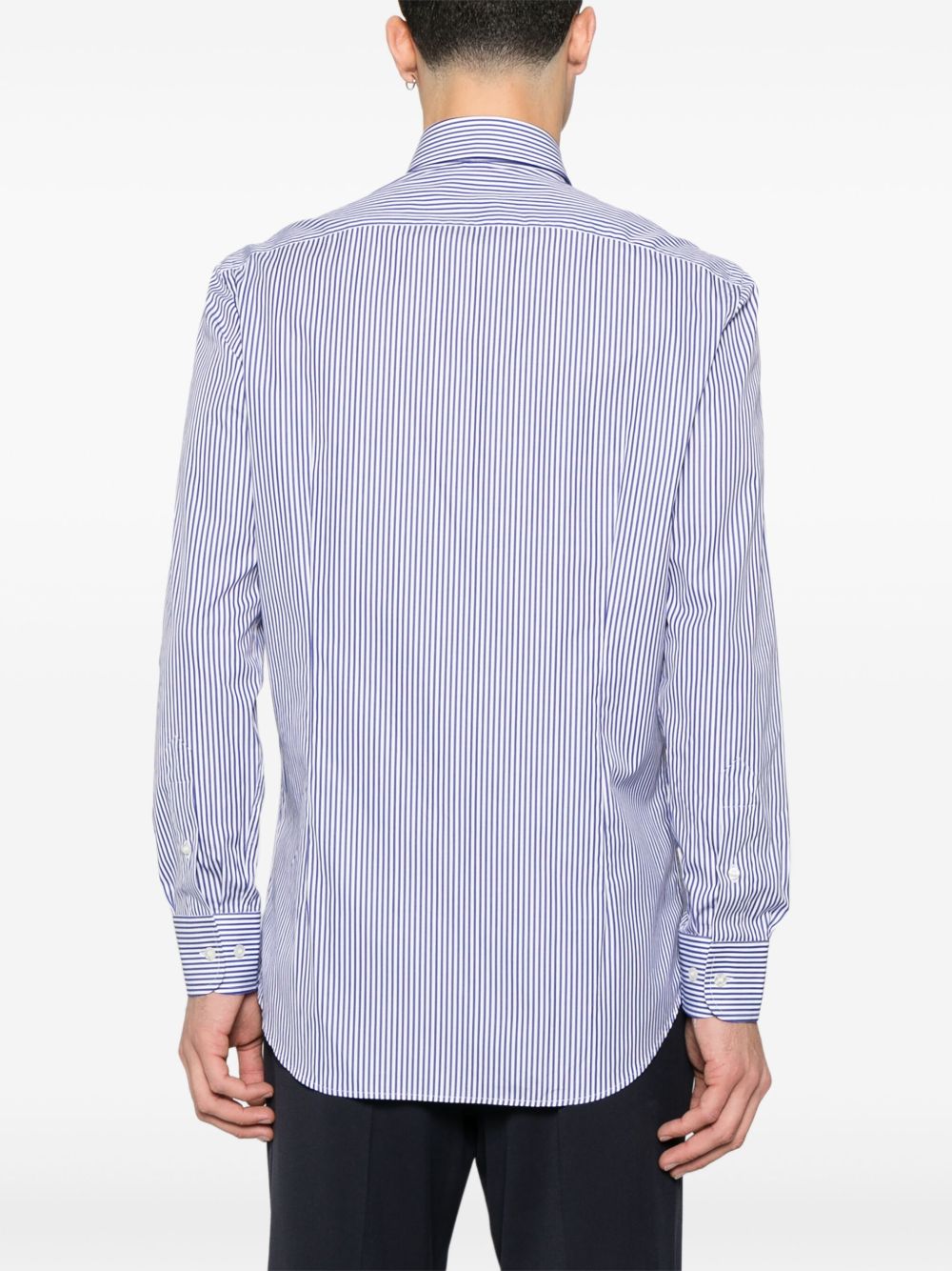 Blue and White Striped Cotton Shirt