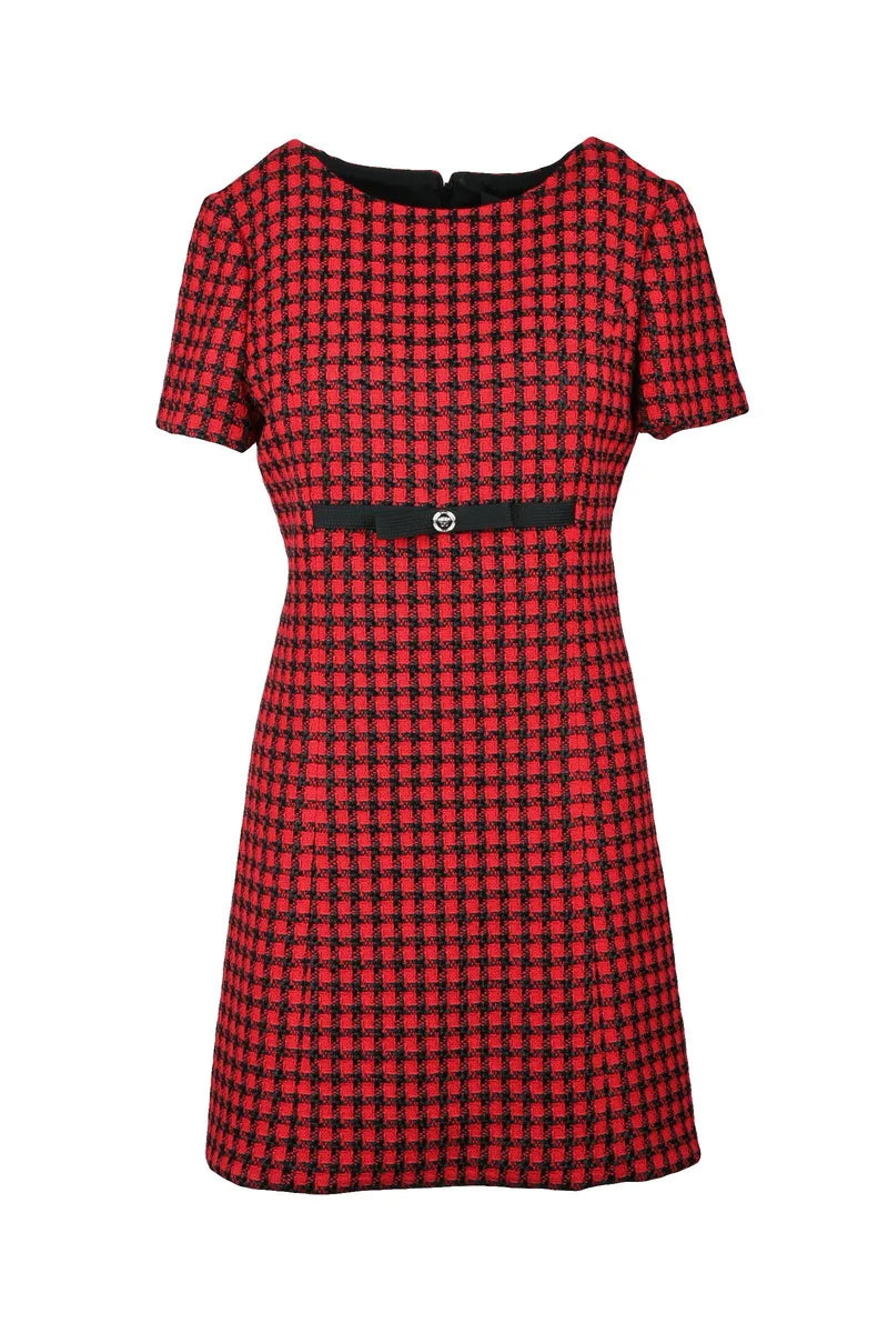 Bouclé Dress - Red/Black