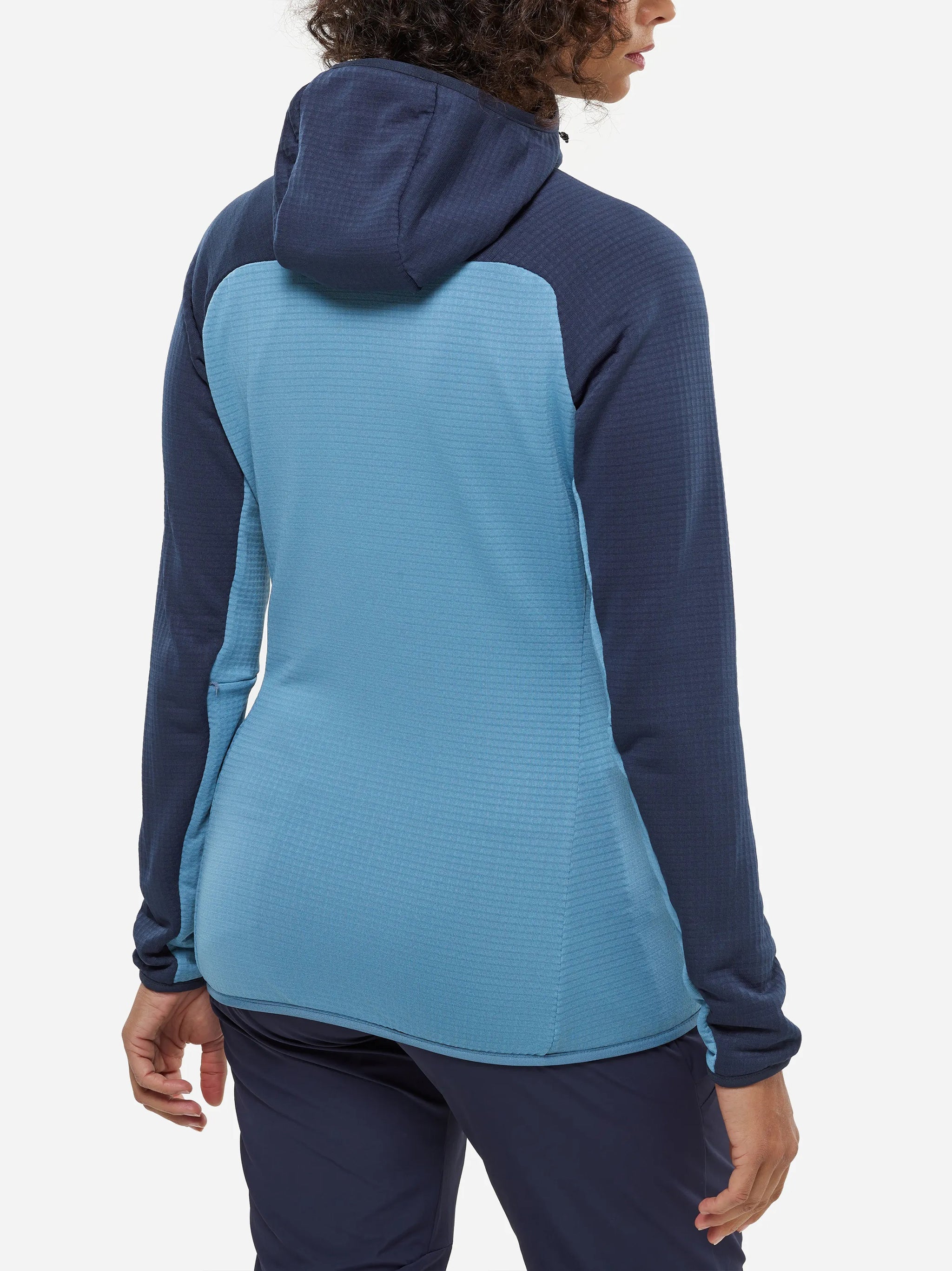 Blue Fusion Grid Two-Tone Fitted Hoodie