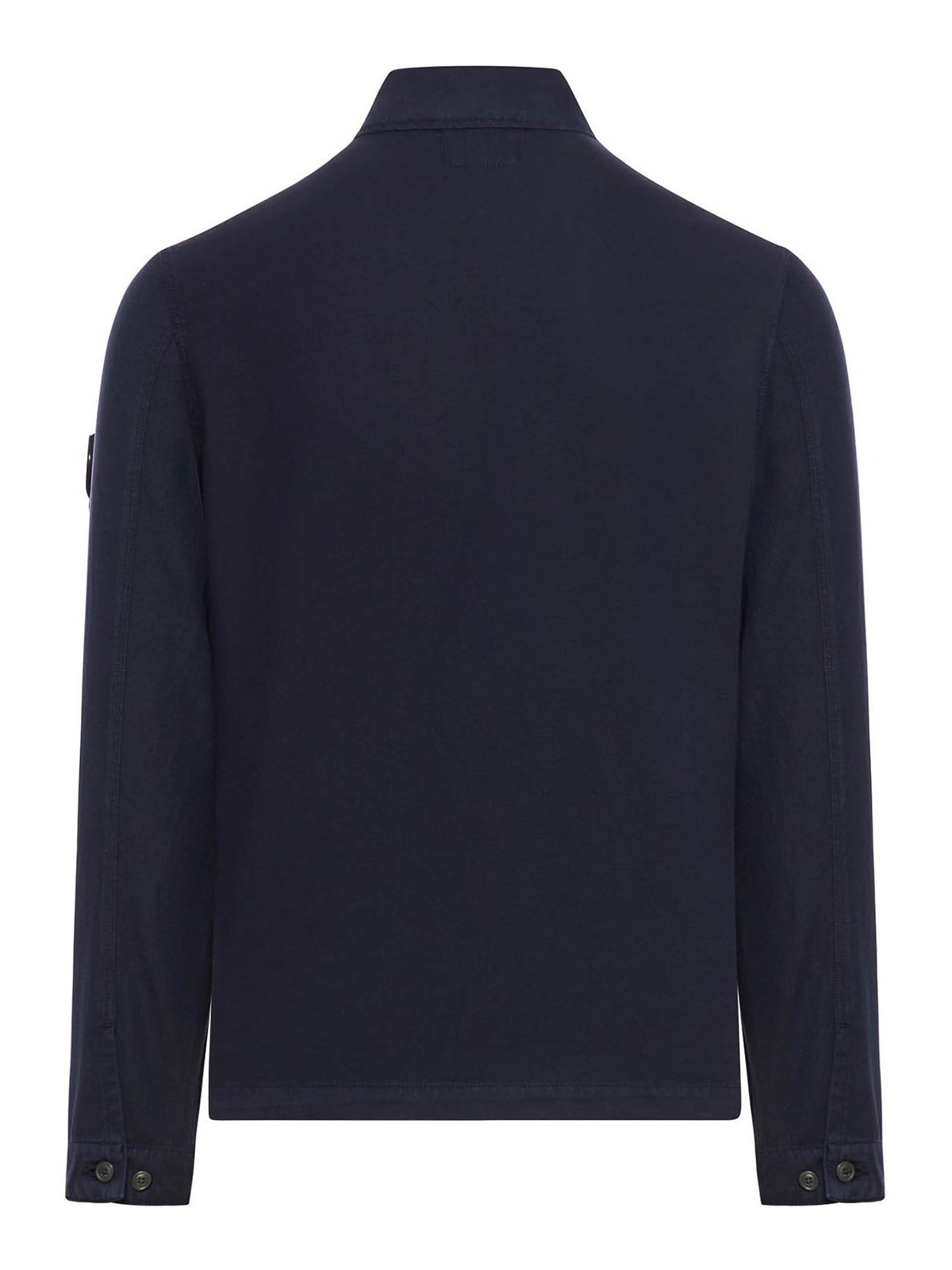 Utilitarian Long-Sleeve Shirt With Classic Collar And Cropped Hem