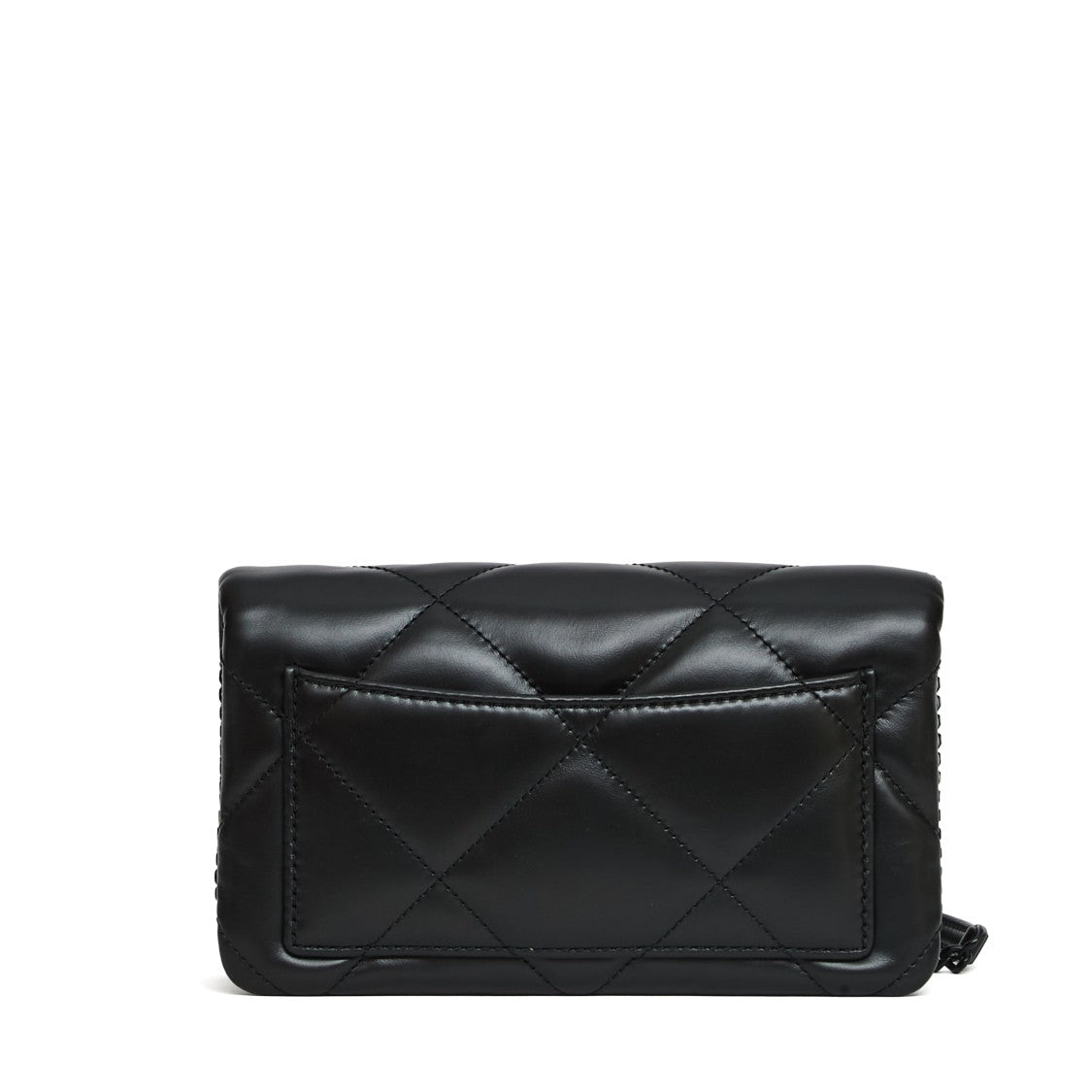 Kira Diamond Quilt Powder Coated Chain Wallet Purse