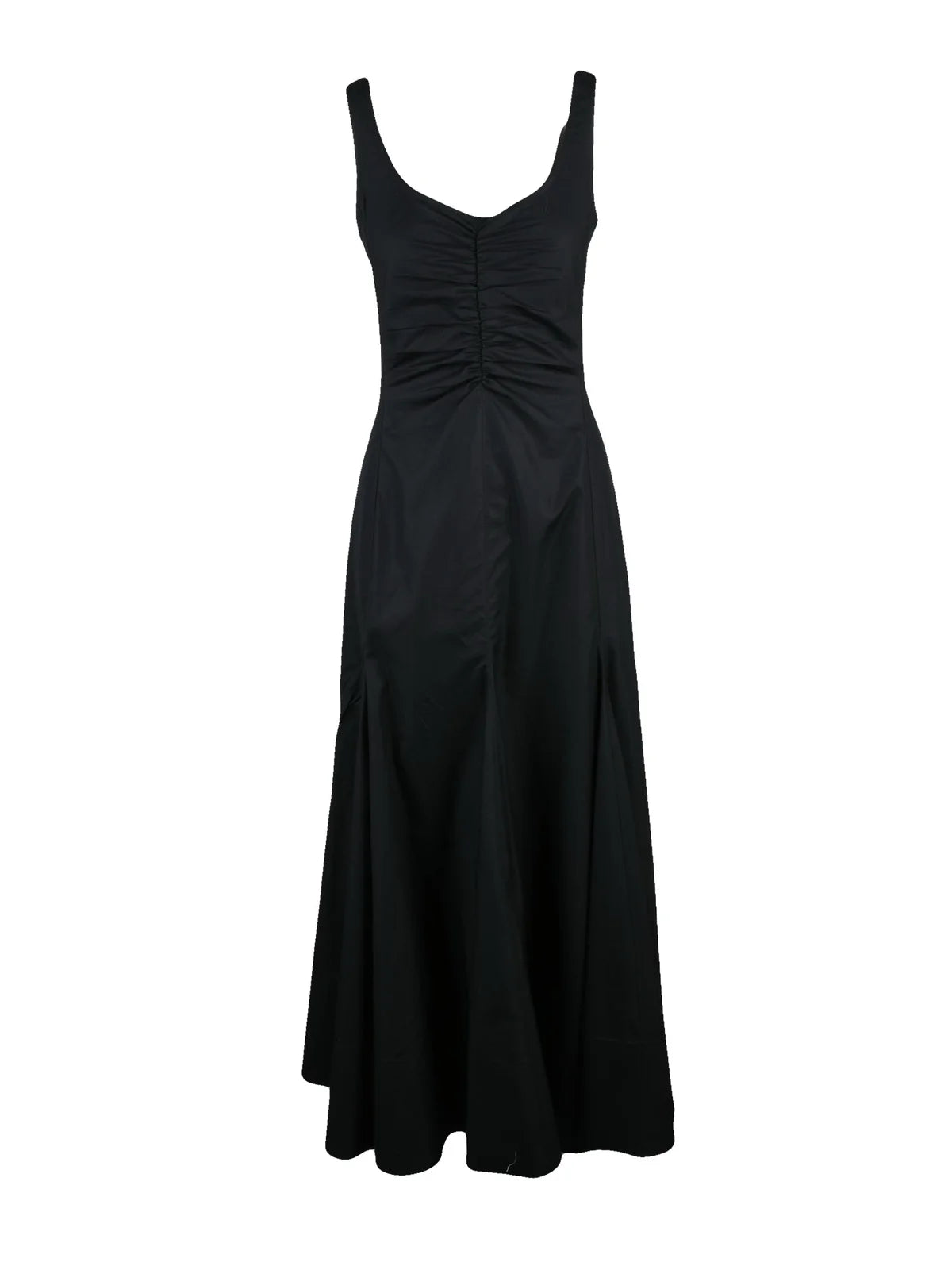 Black Galante Cotton Ruched Dress