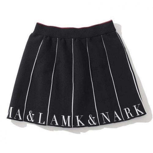 Pleated Mini Skirt with Bold Brand Detailing