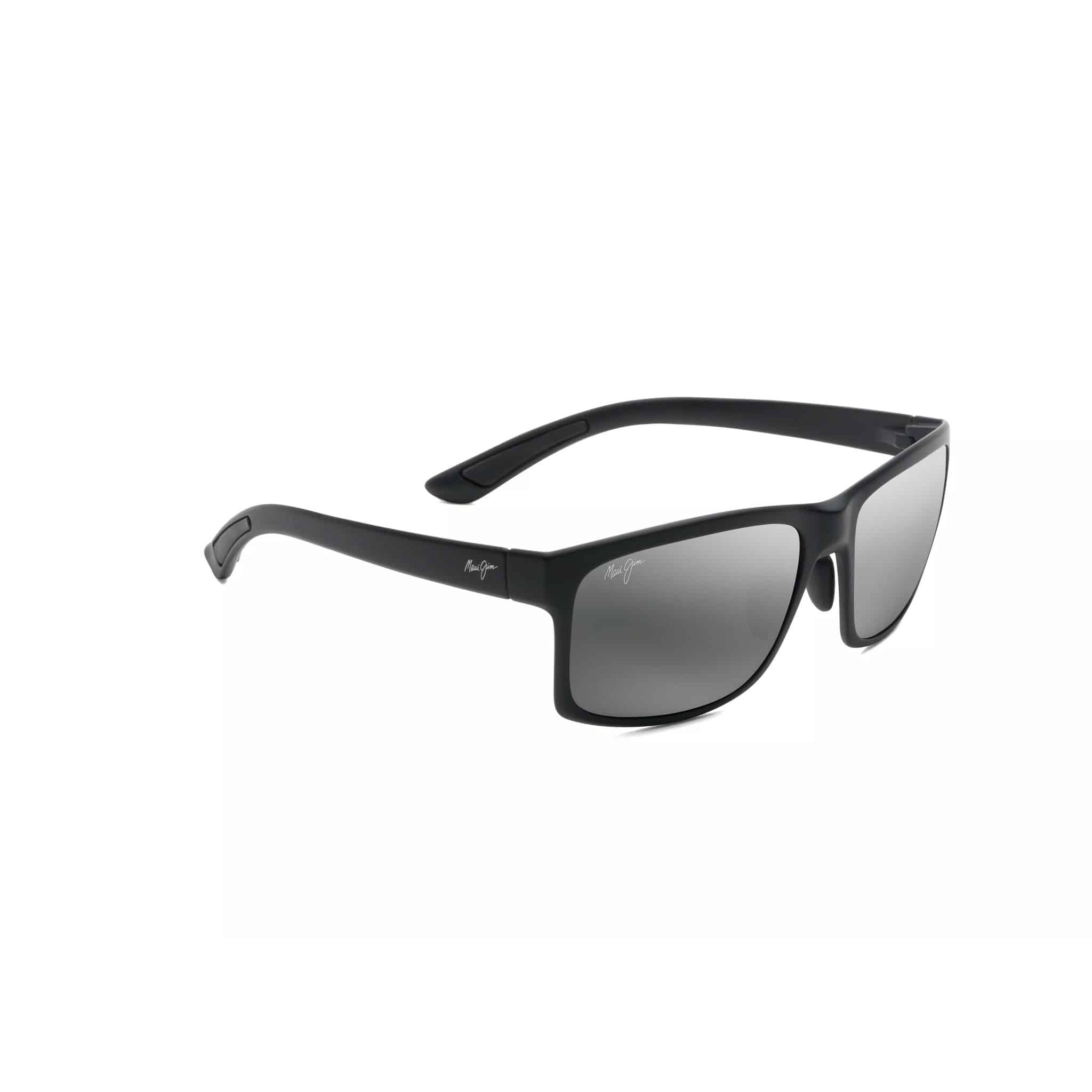 Pokowai Arch Matte Black Rectangular Sunglasses with Gradient Grey Lenses