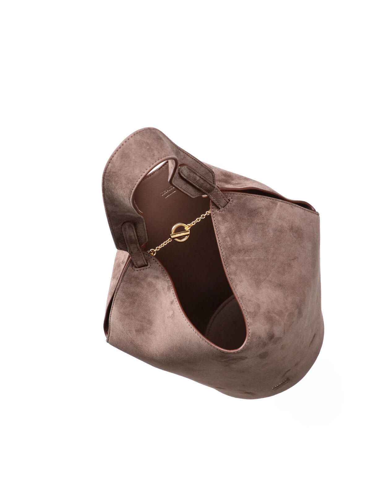Taupe Lotus Mini Suede Tote