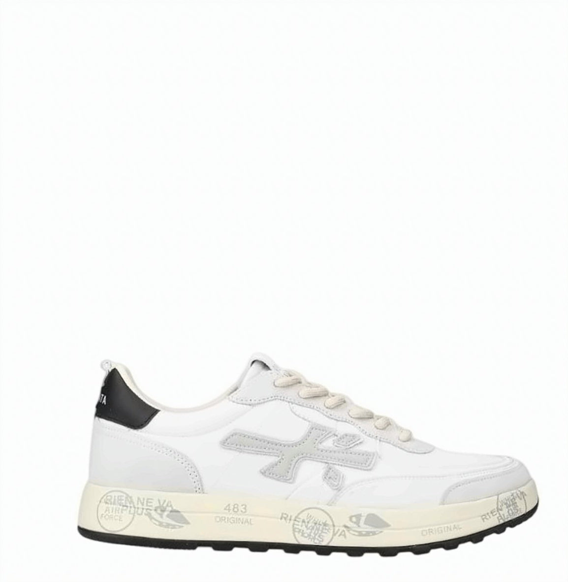 White Beige Vintage Effect Sneakers