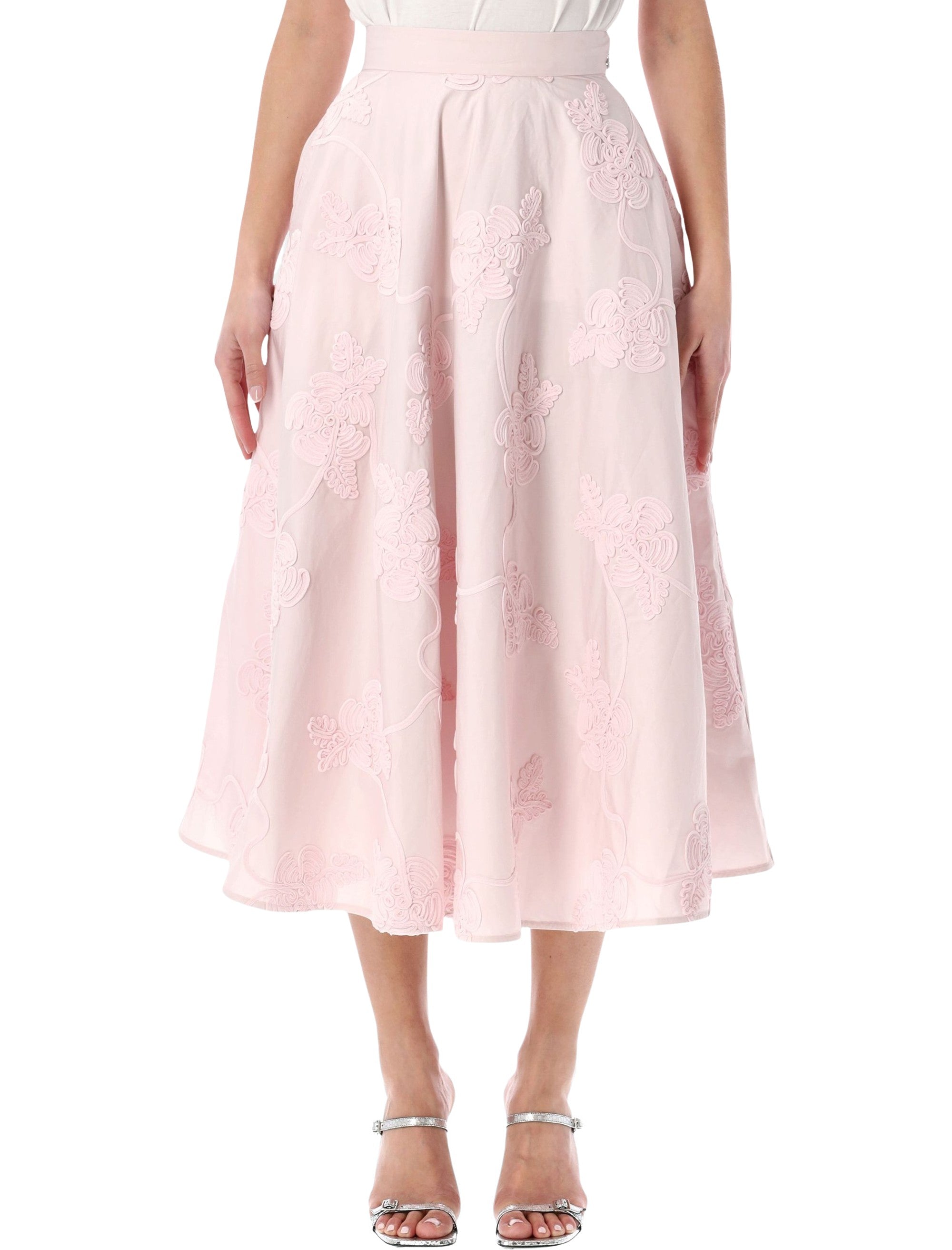 Light Pink Floral Maxi Skirt