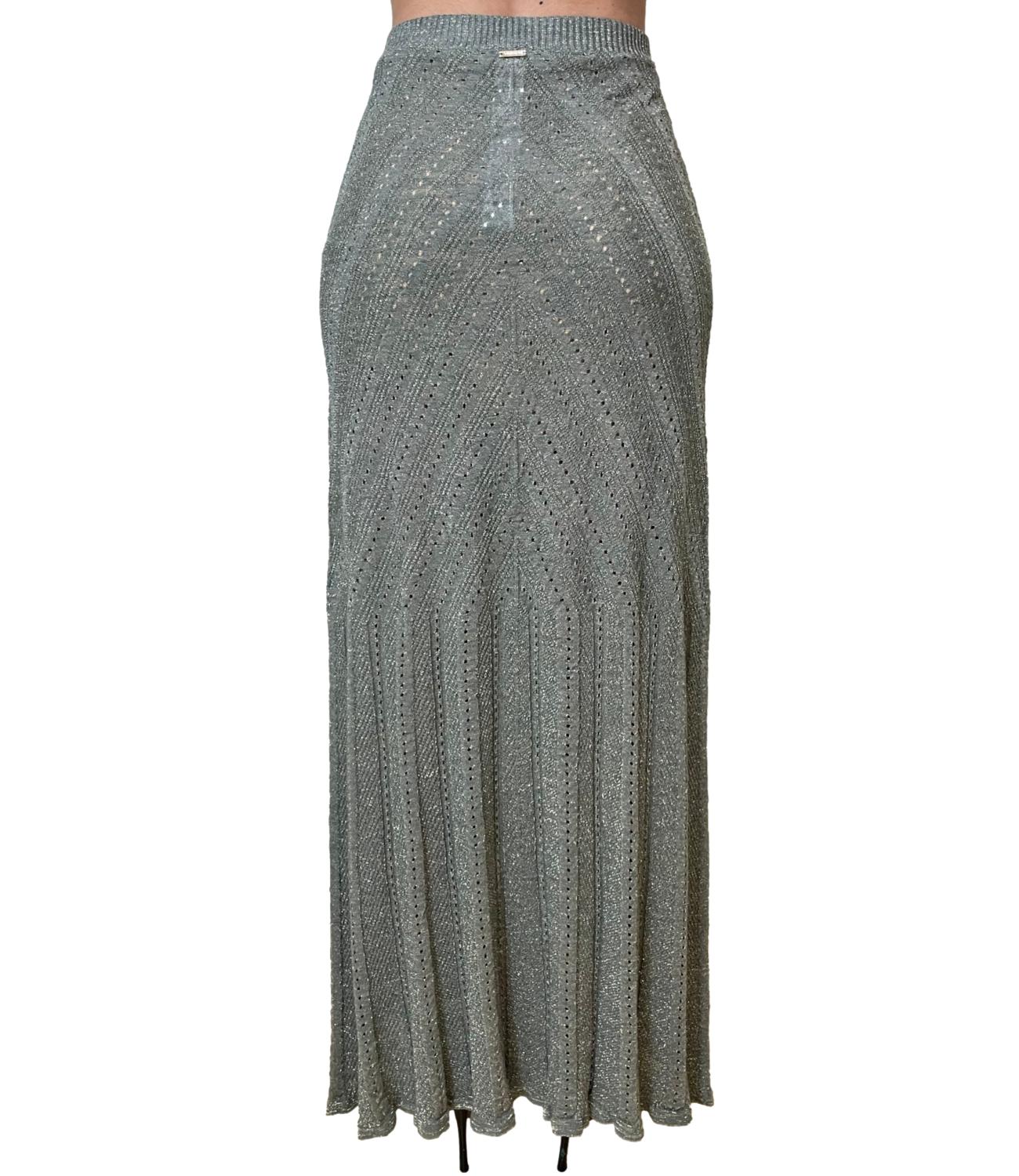 Chevron Knit Maxi Skirt with Fitted Waist