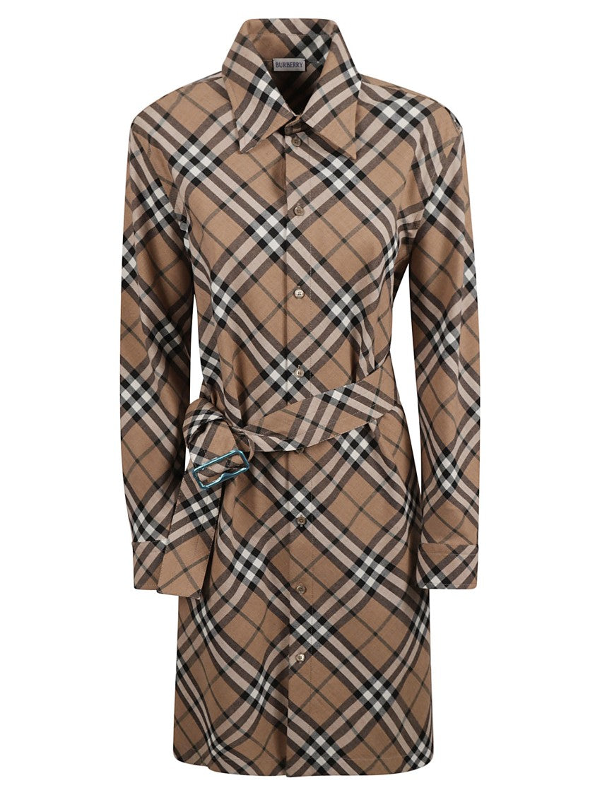 Structured Collar Plaid Dress