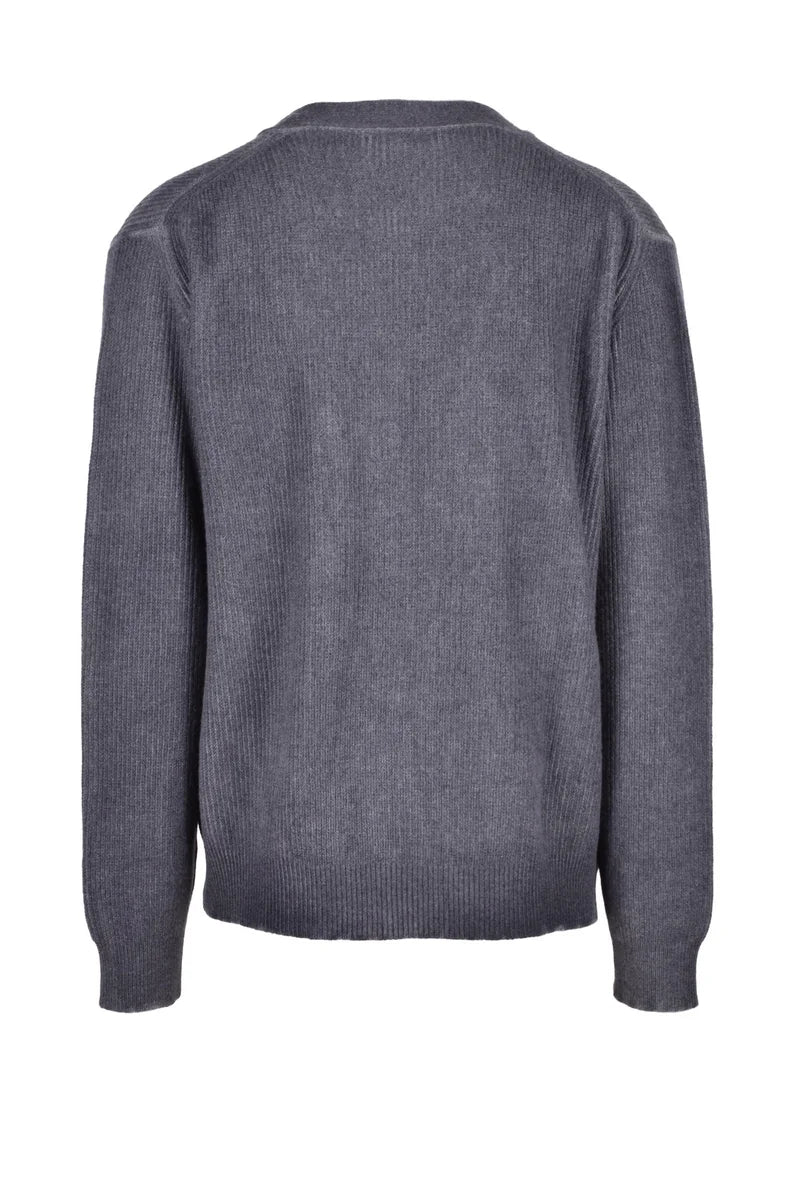 V-Neck Grey Cardigan