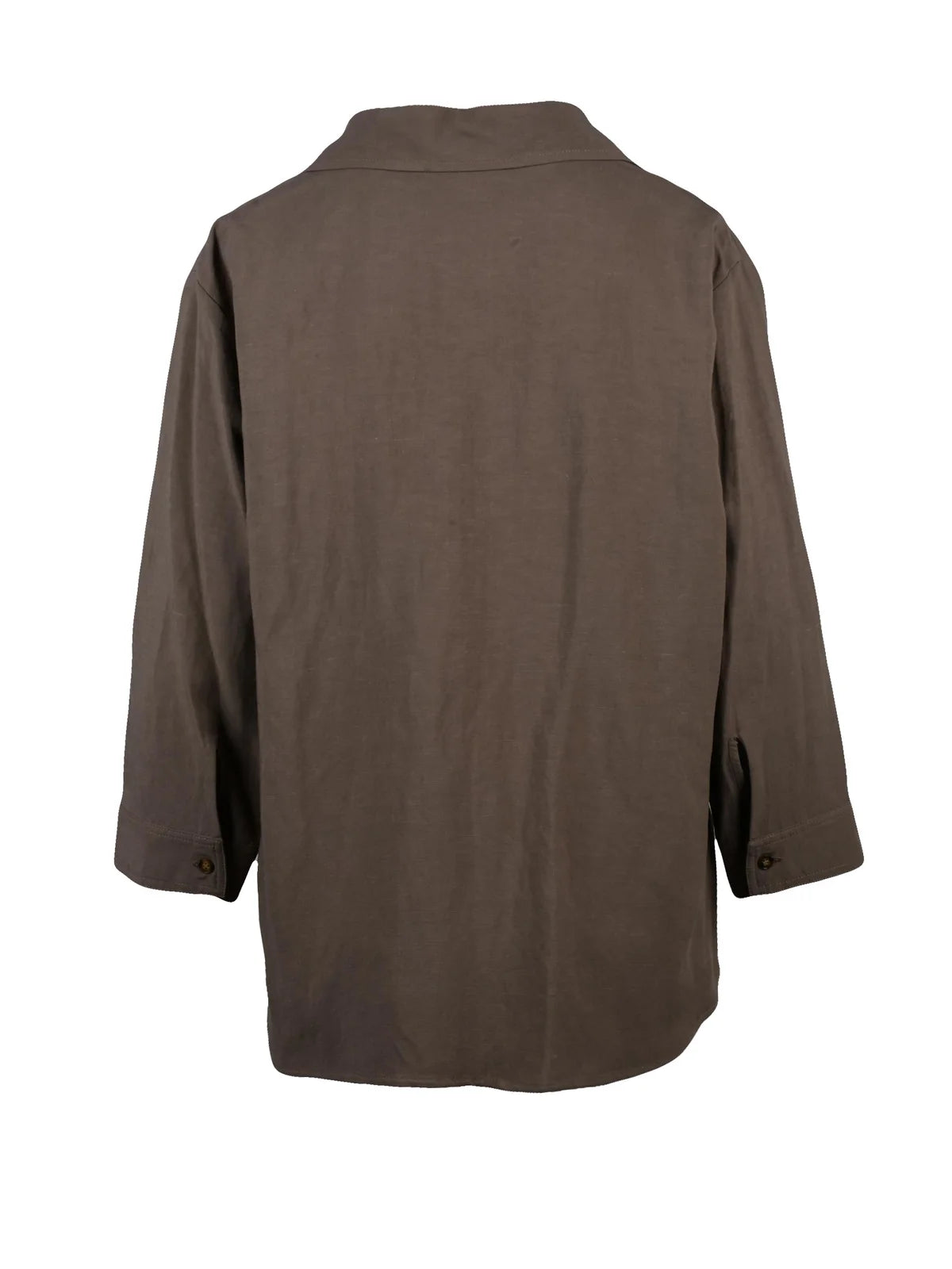 Brown Viscose Linen Shirt