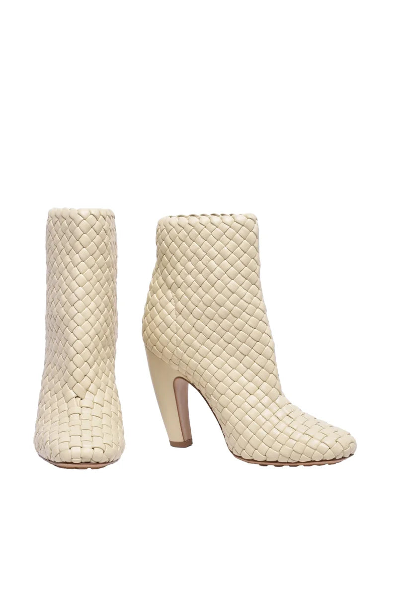 Intrecciato Ankle Boot - White
