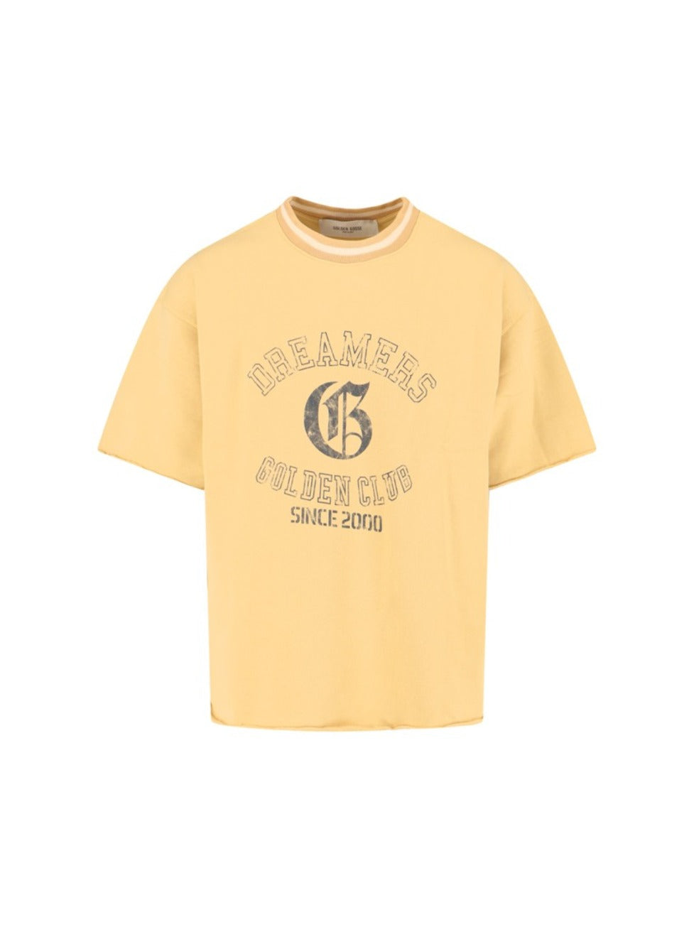 Crew-Neck T-Shirt With Distressed Black Logo