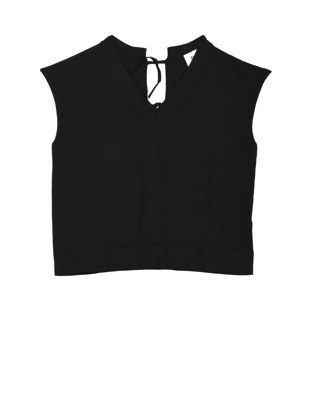Black Cotton Knit Top