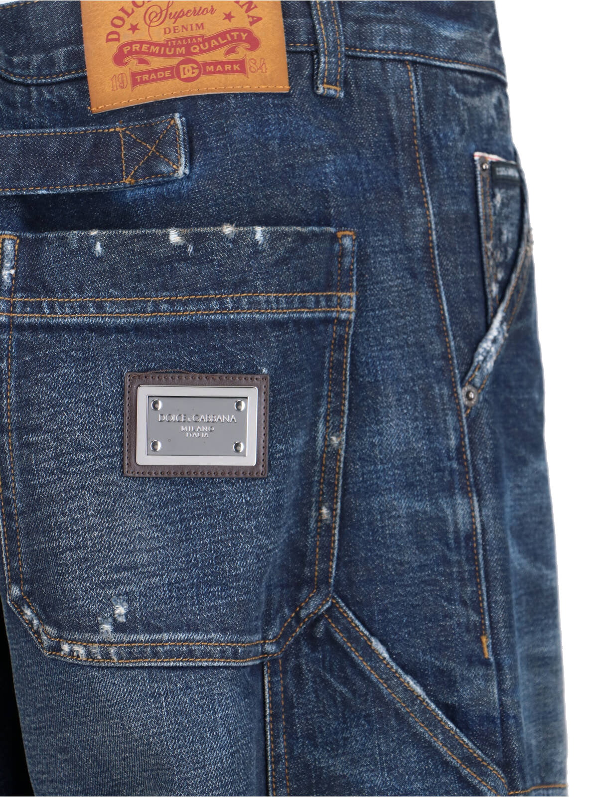 Medium-Rise Straight Leg Cargo Jeans