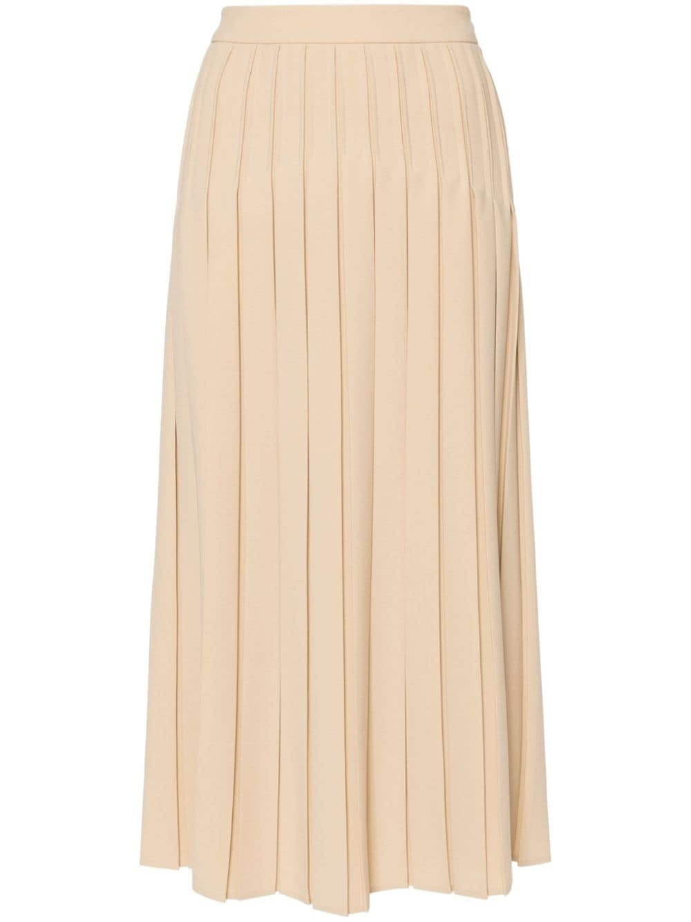 Pleated Midi Skirt with Smooth Waistband