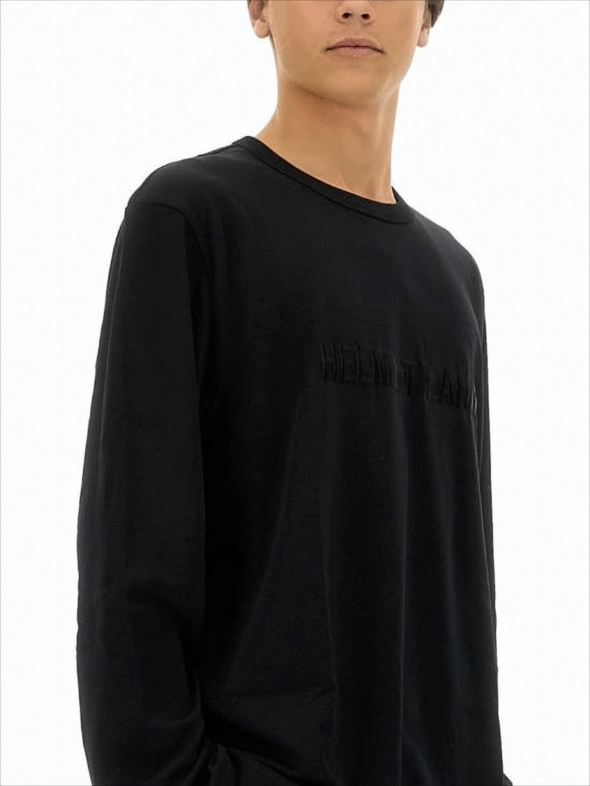 Long-Sleeve Black T-Shirt With Tonal Branding
