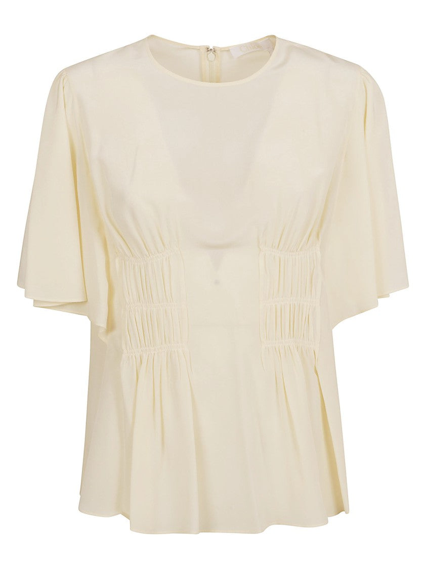 Silk Shirt With Flutter Sleeves