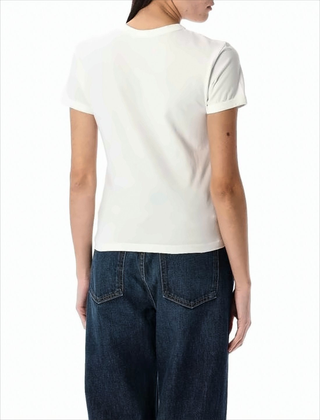 Fitted Cotton T-Shirt with Embossed Detail