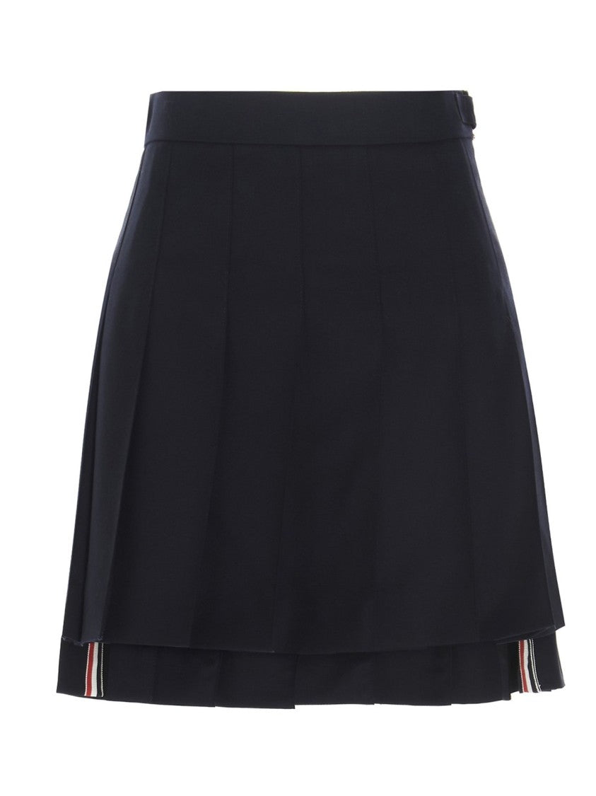 Short Pleated Skirt with Structured Waistband