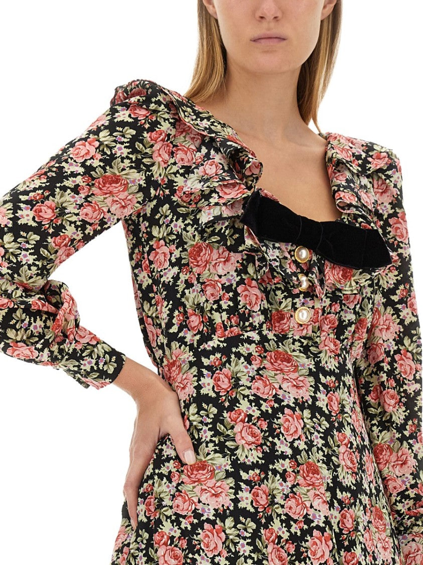 Flower Print Mini Dress