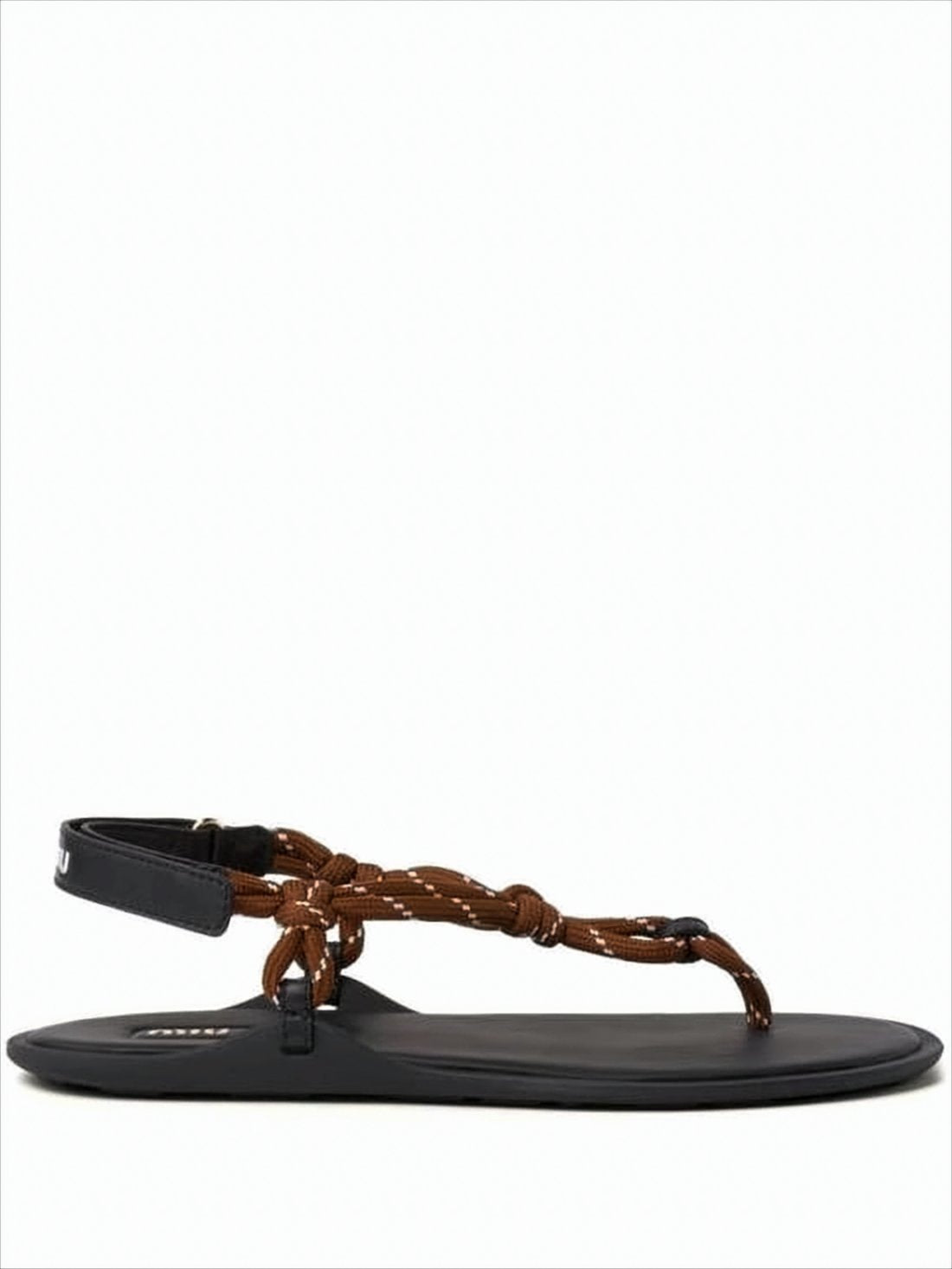 Thong-style Sandals with Rope-Like Straps and Logo Detail