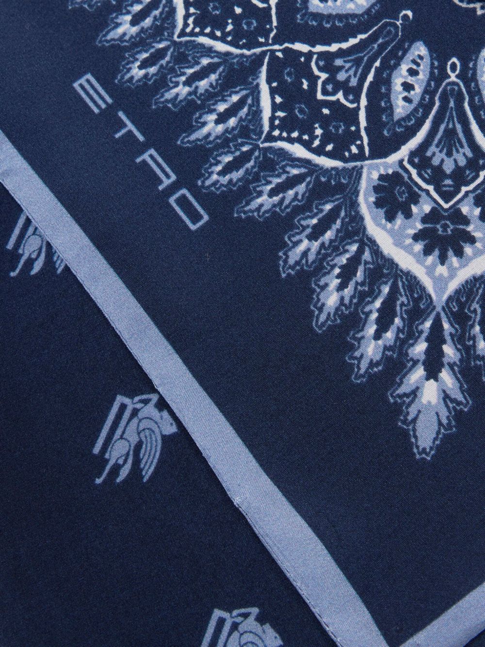 Triangular Silk Scarf With Paisley Prints