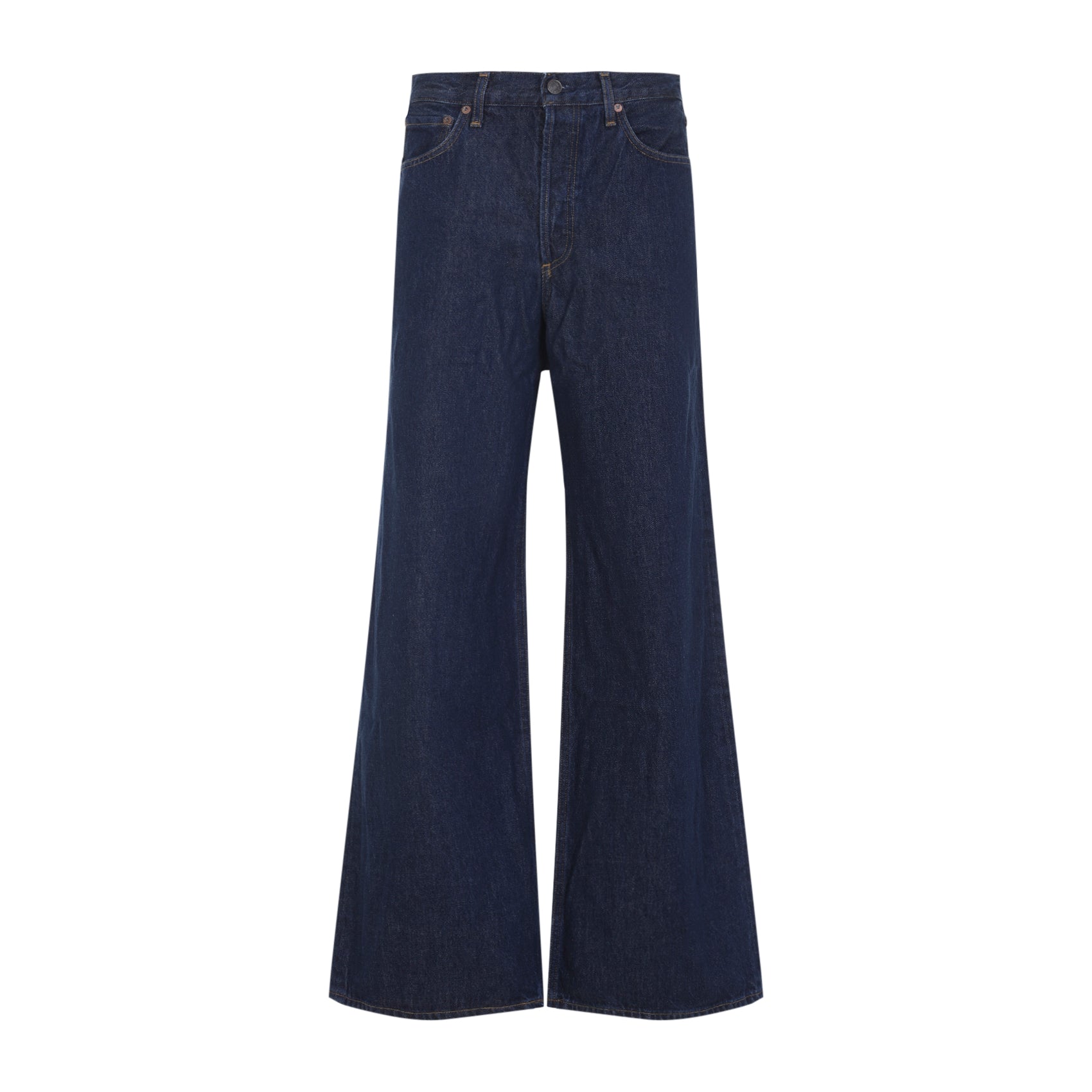 Flared Denim Jeans With Regular Waist