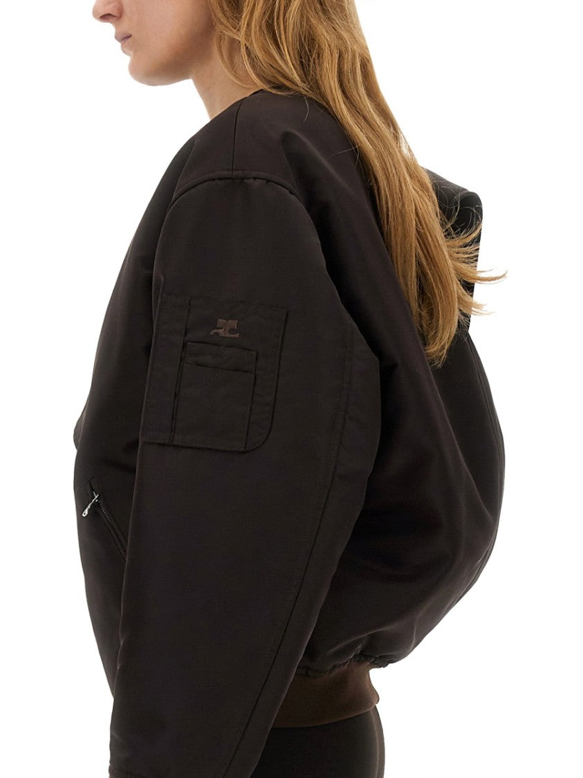 Bow Neck Bomber Jacket