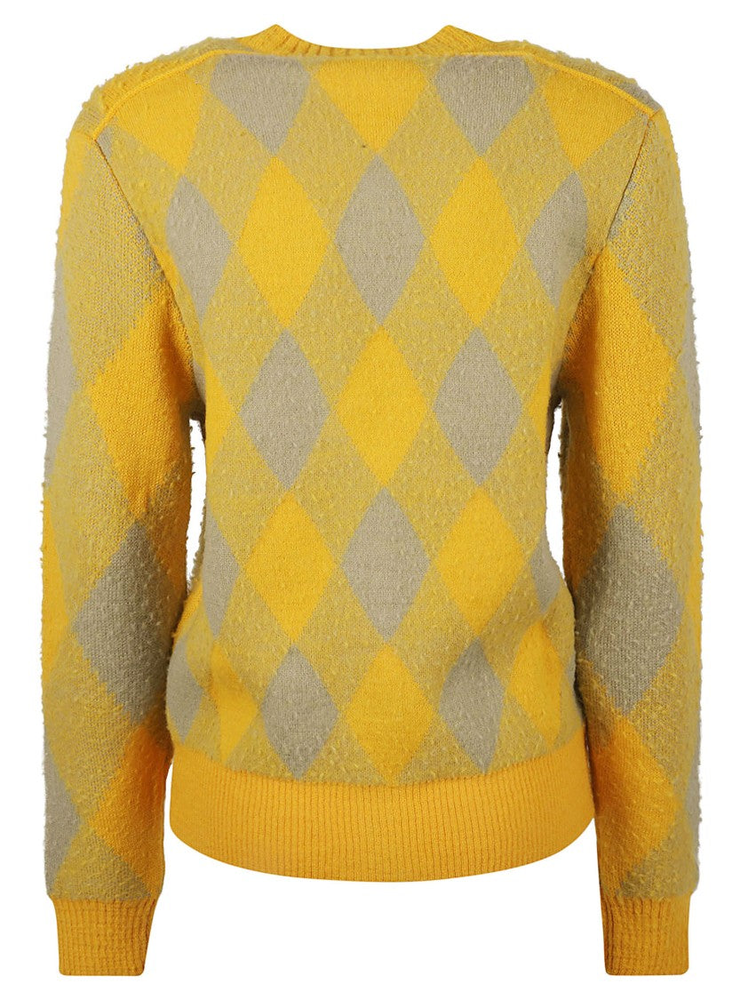 Argyle Patterned Wool Sweater